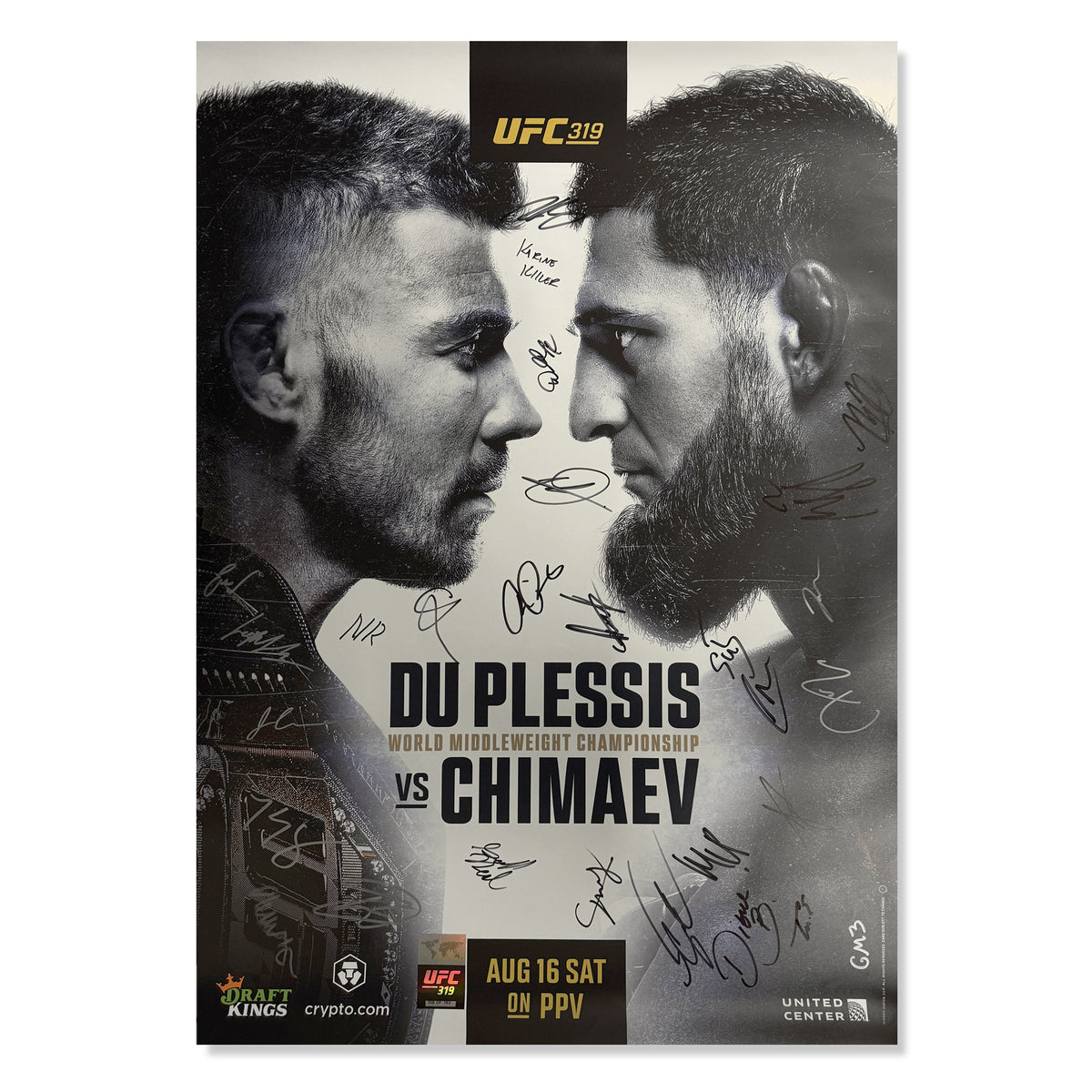 UFC 319: Du Plessis vs Chimaev First Edition Autographed Event Poster