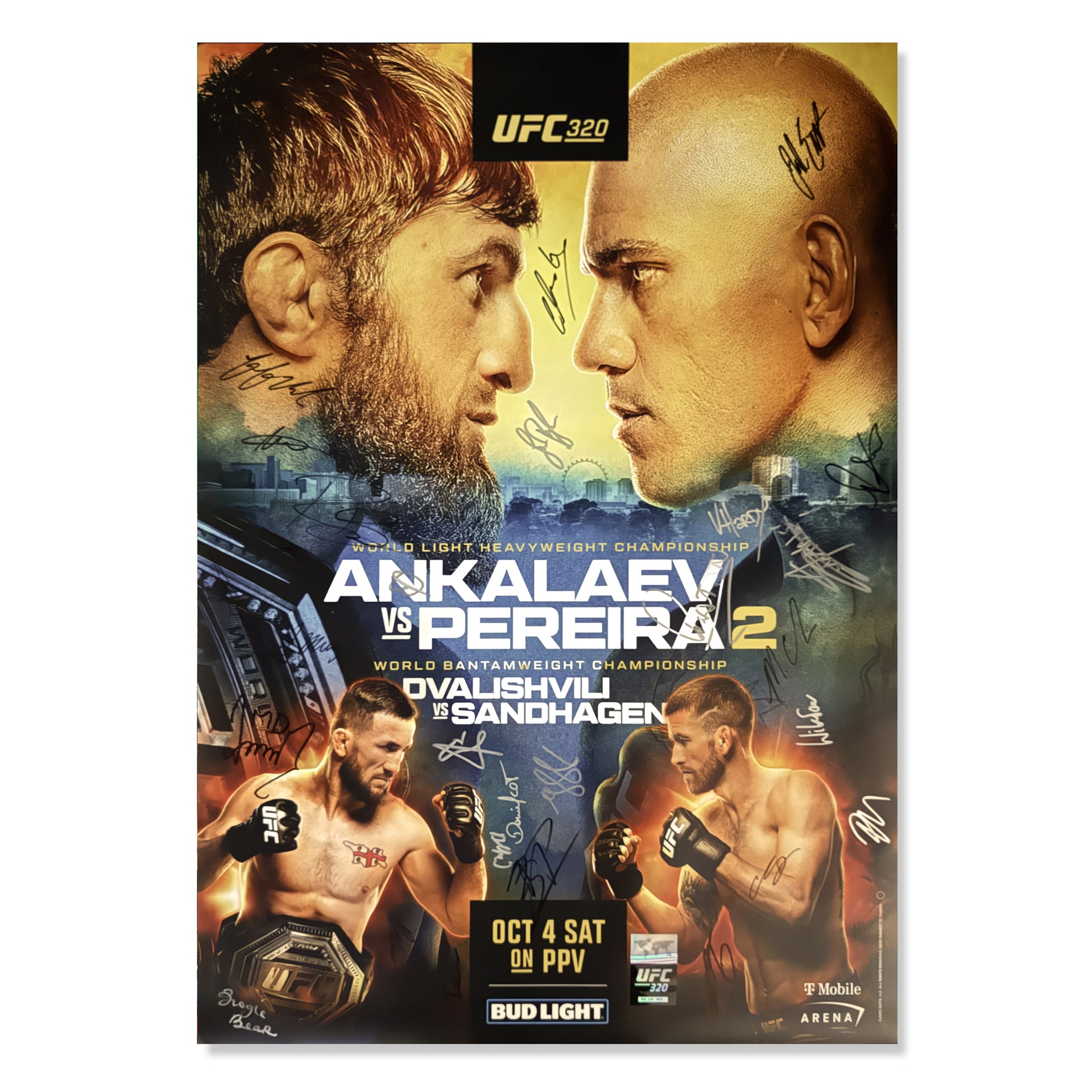 UFC 320: Ankalaev vs Pereira 2 Autographed Event Poster