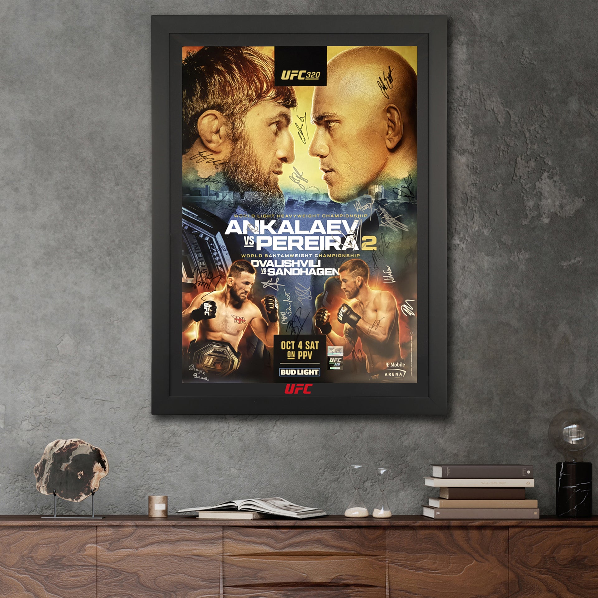 UFC 320: Ankalaev vs Pereira 2 Autographed Event Poster