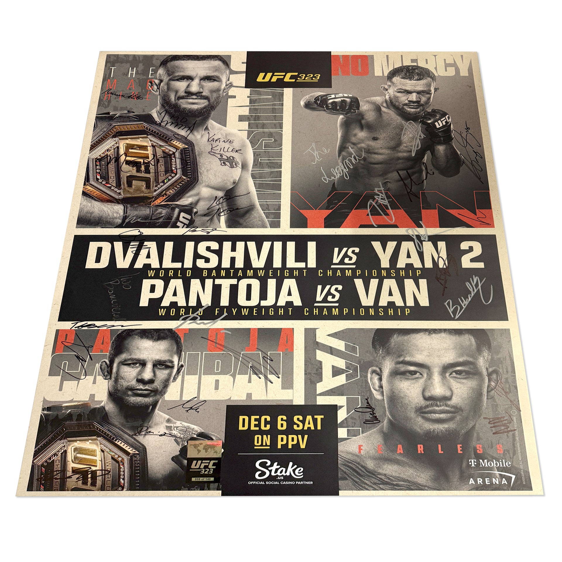 UFC 323: Dvalishvili vs Yan 2 Autographed Event Poster
