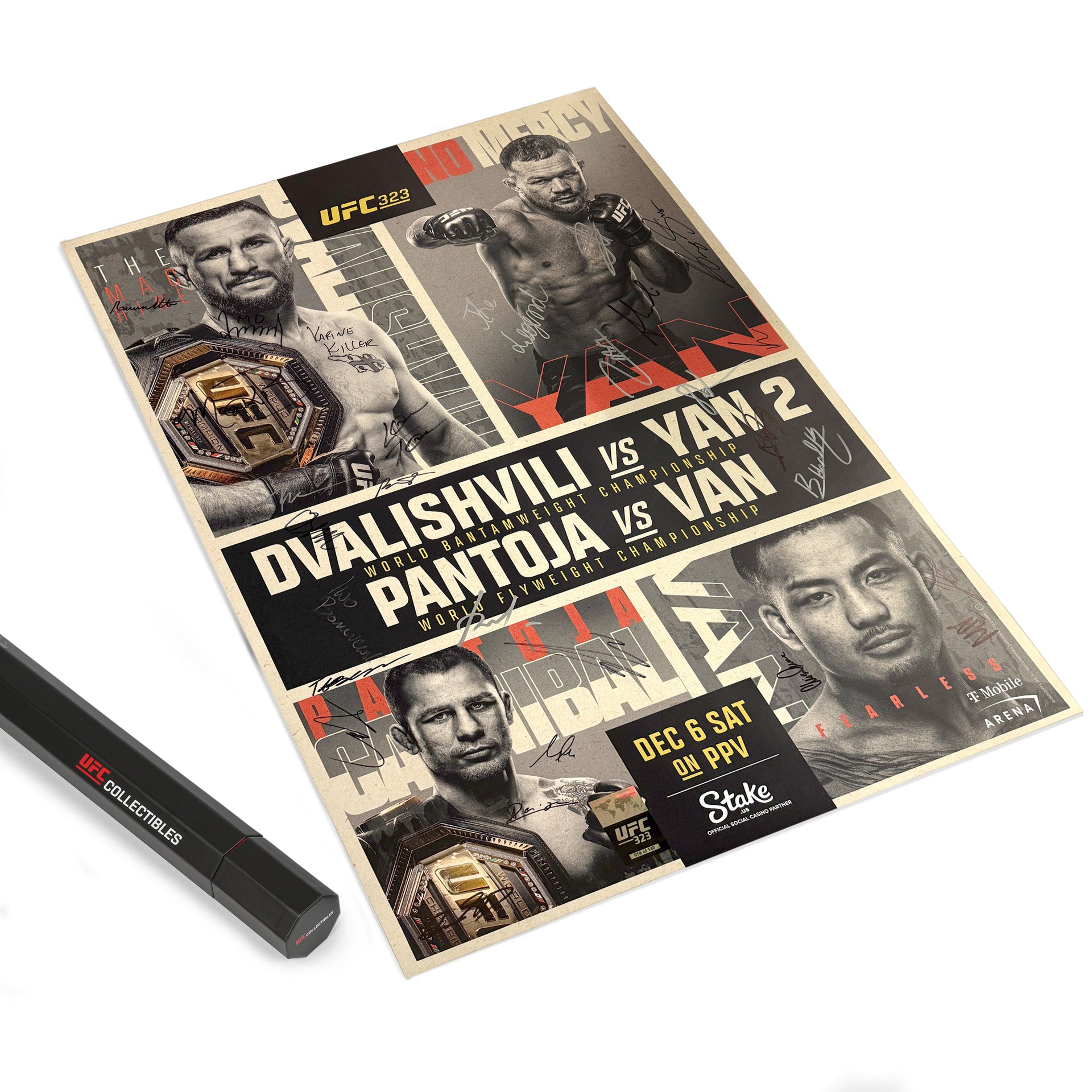 UFC 323: Dvalishvili vs Yan 2 Autographed Event Poster
