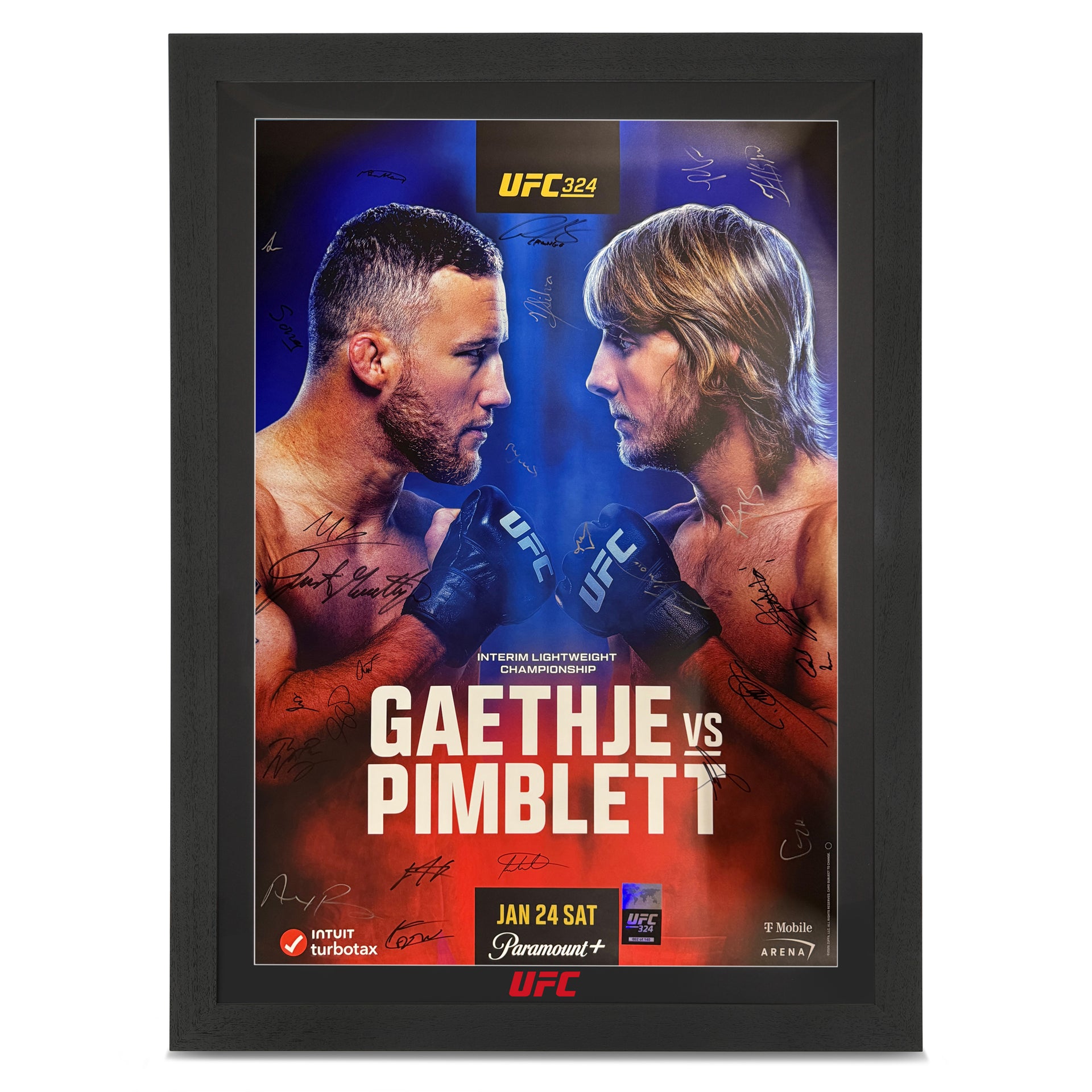 UFC 324: Gaethje vs Pimblett Autographed Event Poster