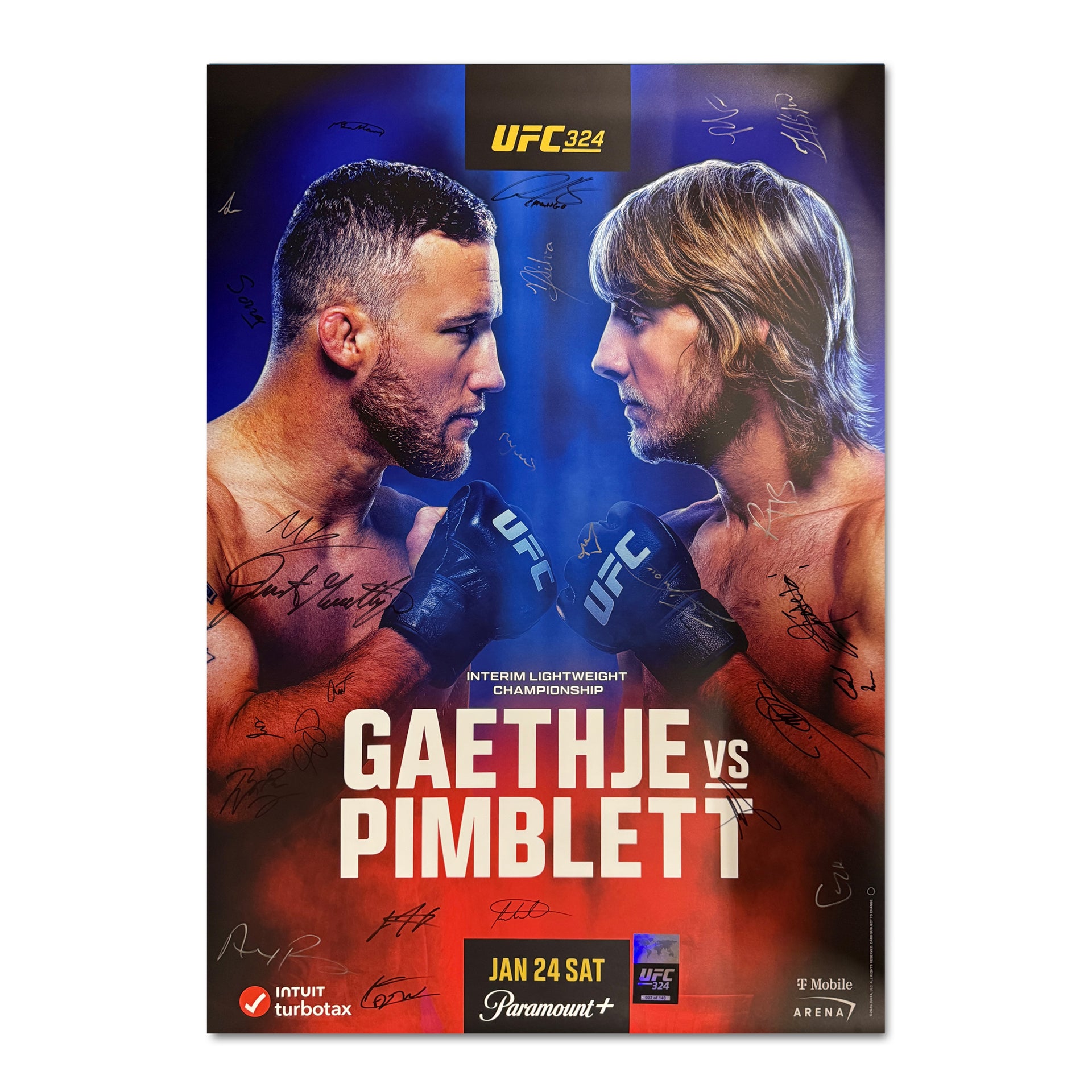 UFC 324: Gaethje vs Pimblett Autographed Event Poster