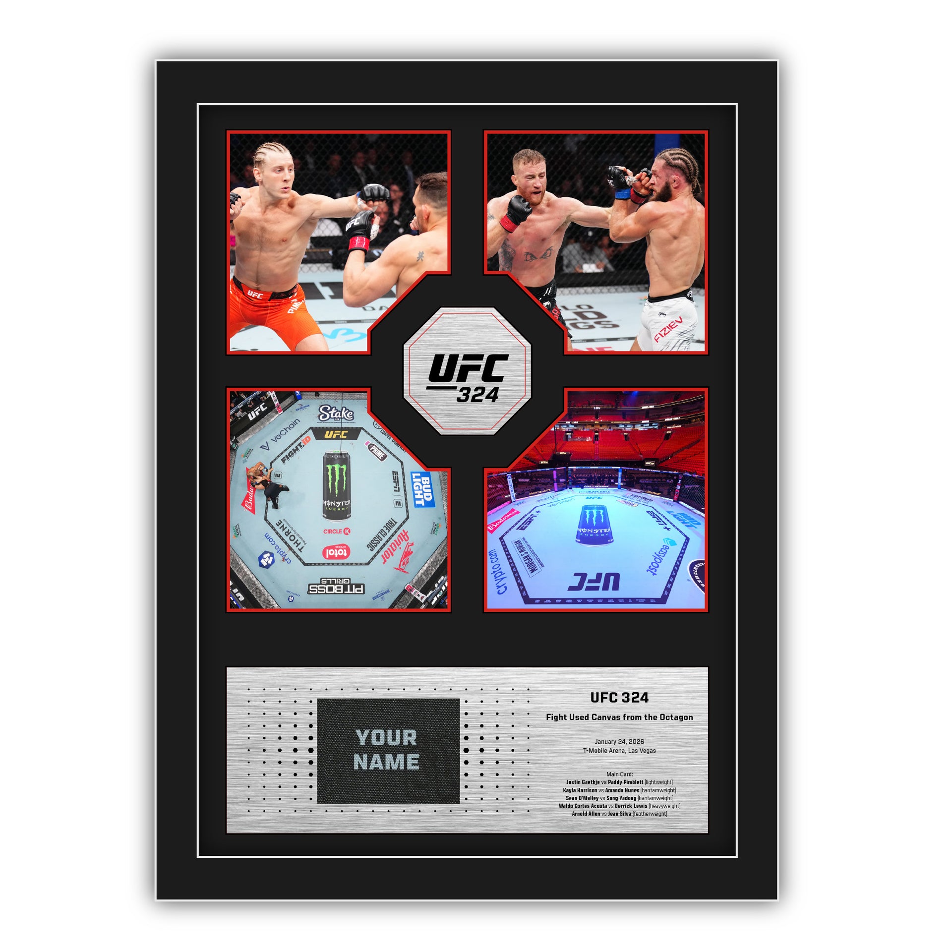 SOLD OUT: UFC 324: Gaethje vs Pimblett Name on Canvas