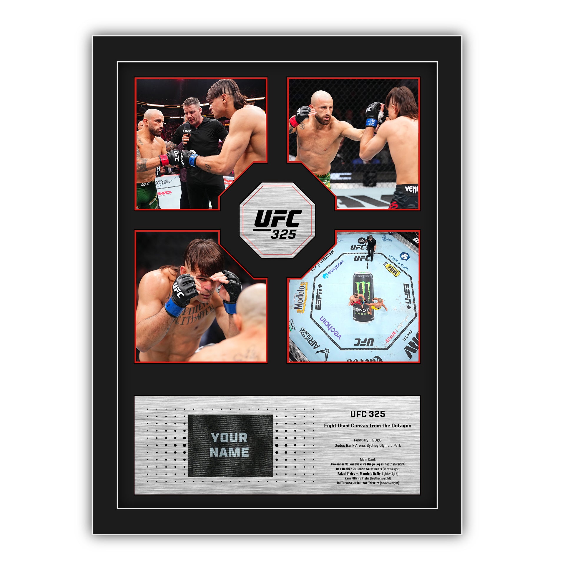 SOLD OUT: UFC 325: Volkanovski vs Lopes 2 Name on Canvas