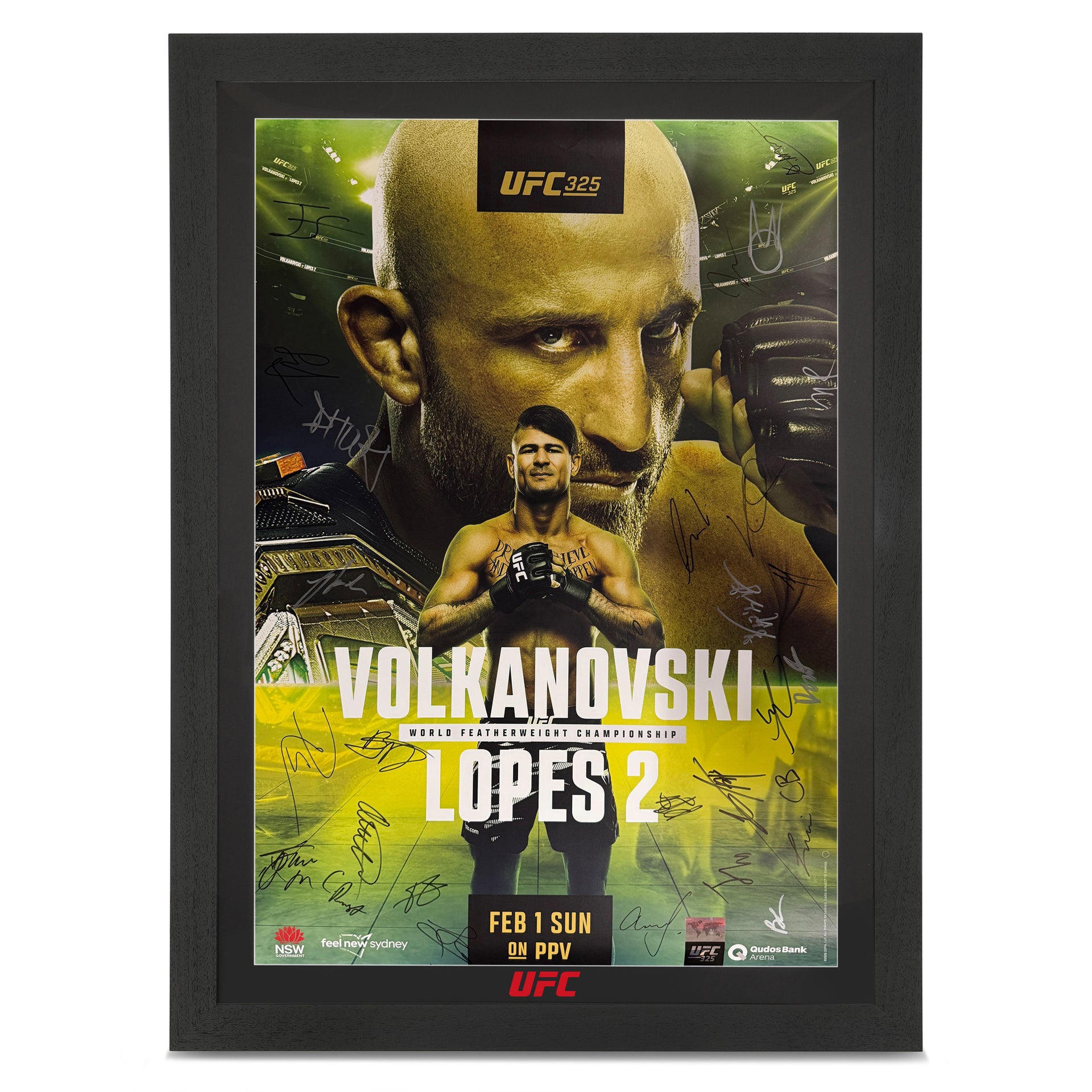 UFC 325: Volkanovski vs Lopes 2 Autographed Event Poster