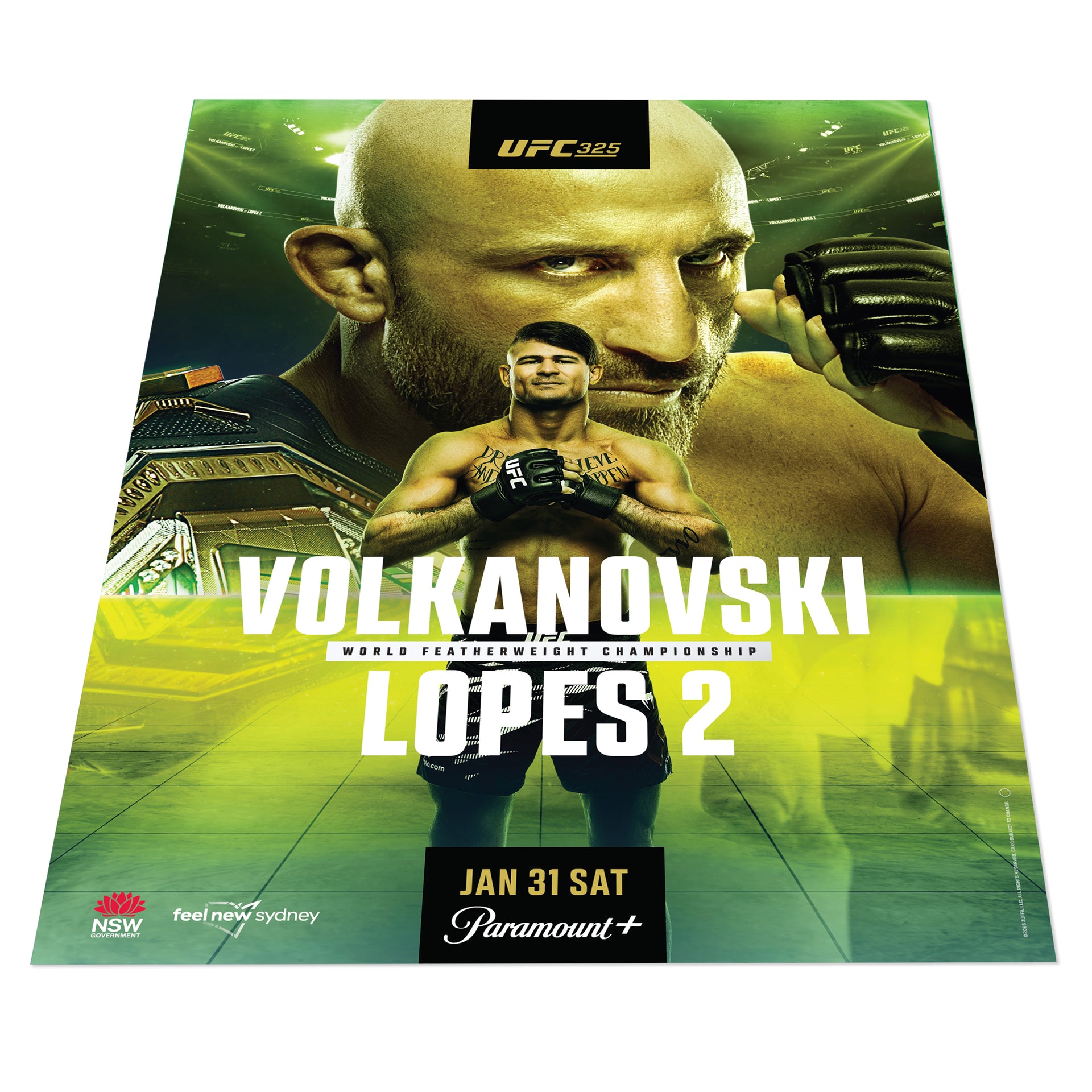 UFC 325: Volkanovski vs Lopes 2 Autographed Event Poster