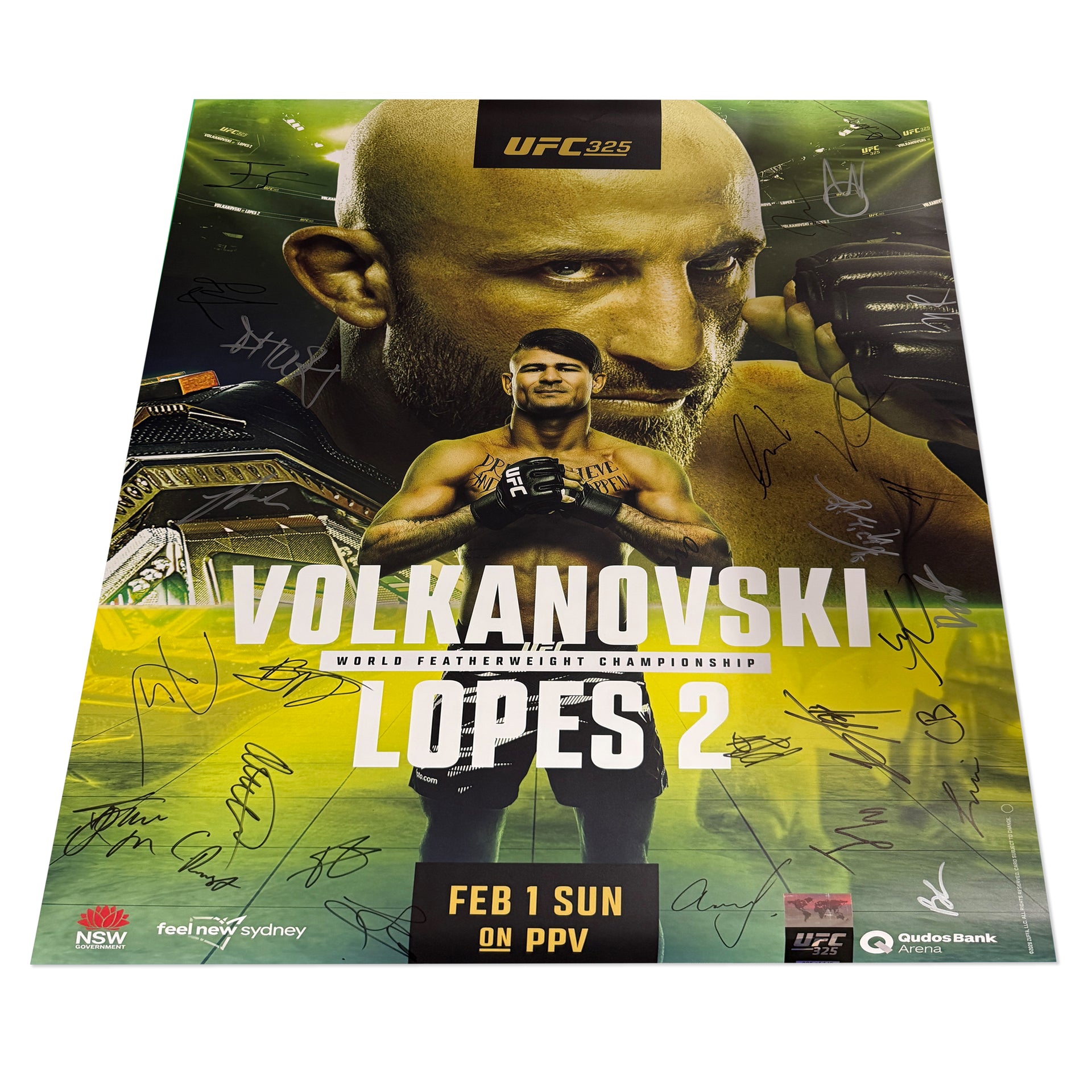 UFC 325: Volkanovski vs Lopes 2 Autographed Event Poster