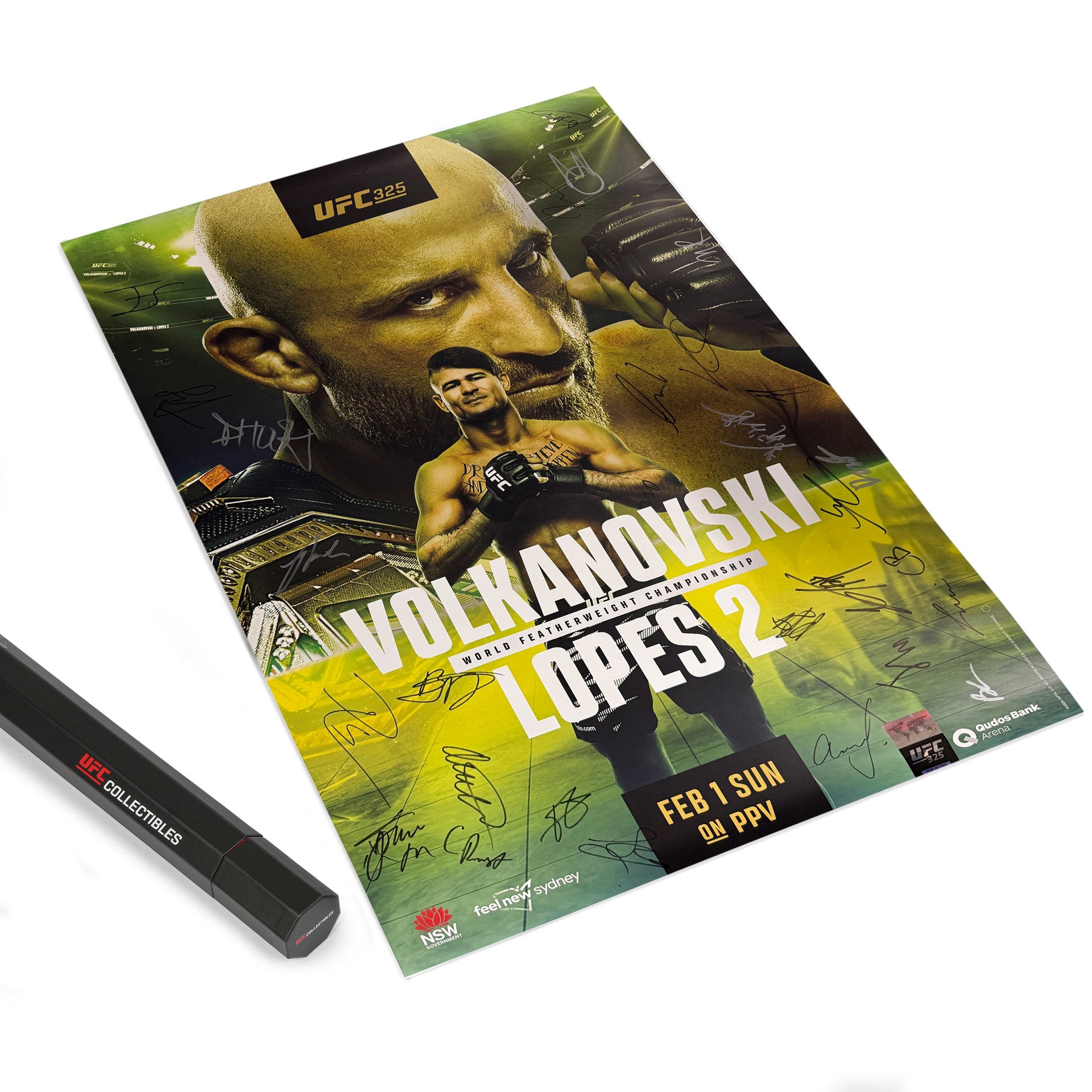 UFC 325: Volkanovski vs Lopes 2 Autographed Event Poster