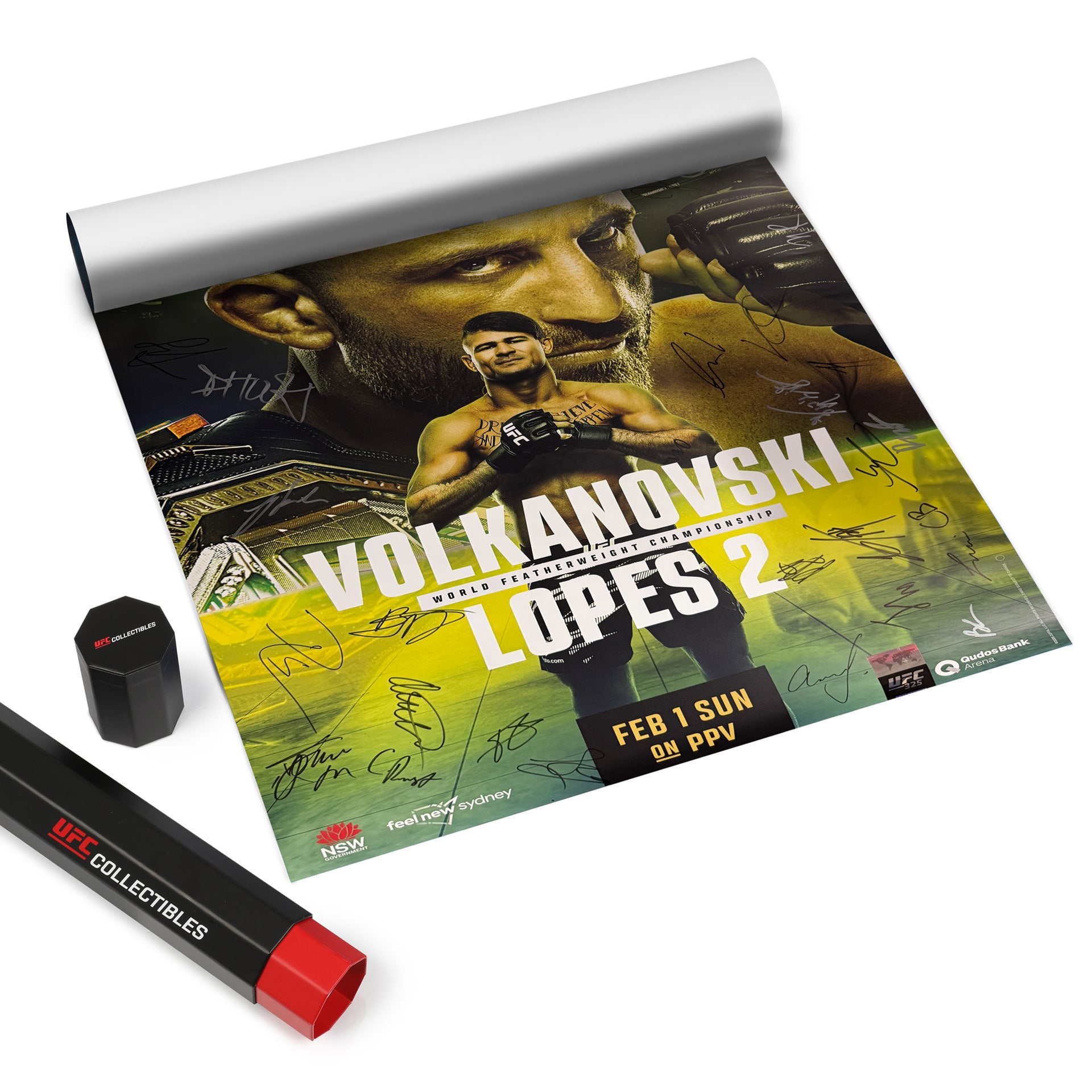 UFC 325: Volkanovski vs Lopes 2 Autographed Event Poster
