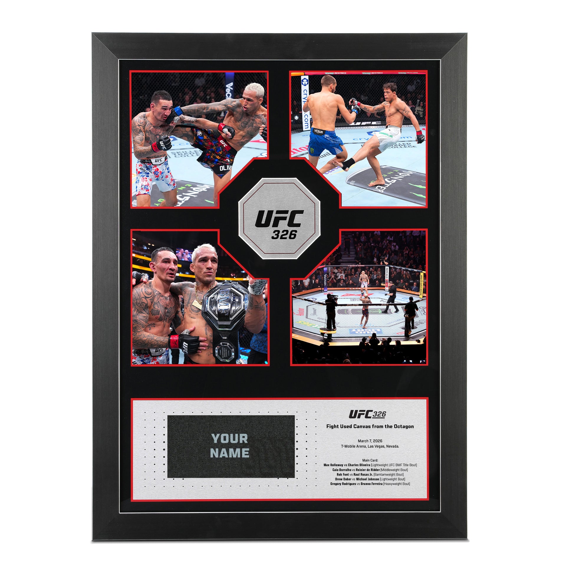 SOLD OUT: UFC 326: Holloway vs Oliveira 2 Name on Canvas