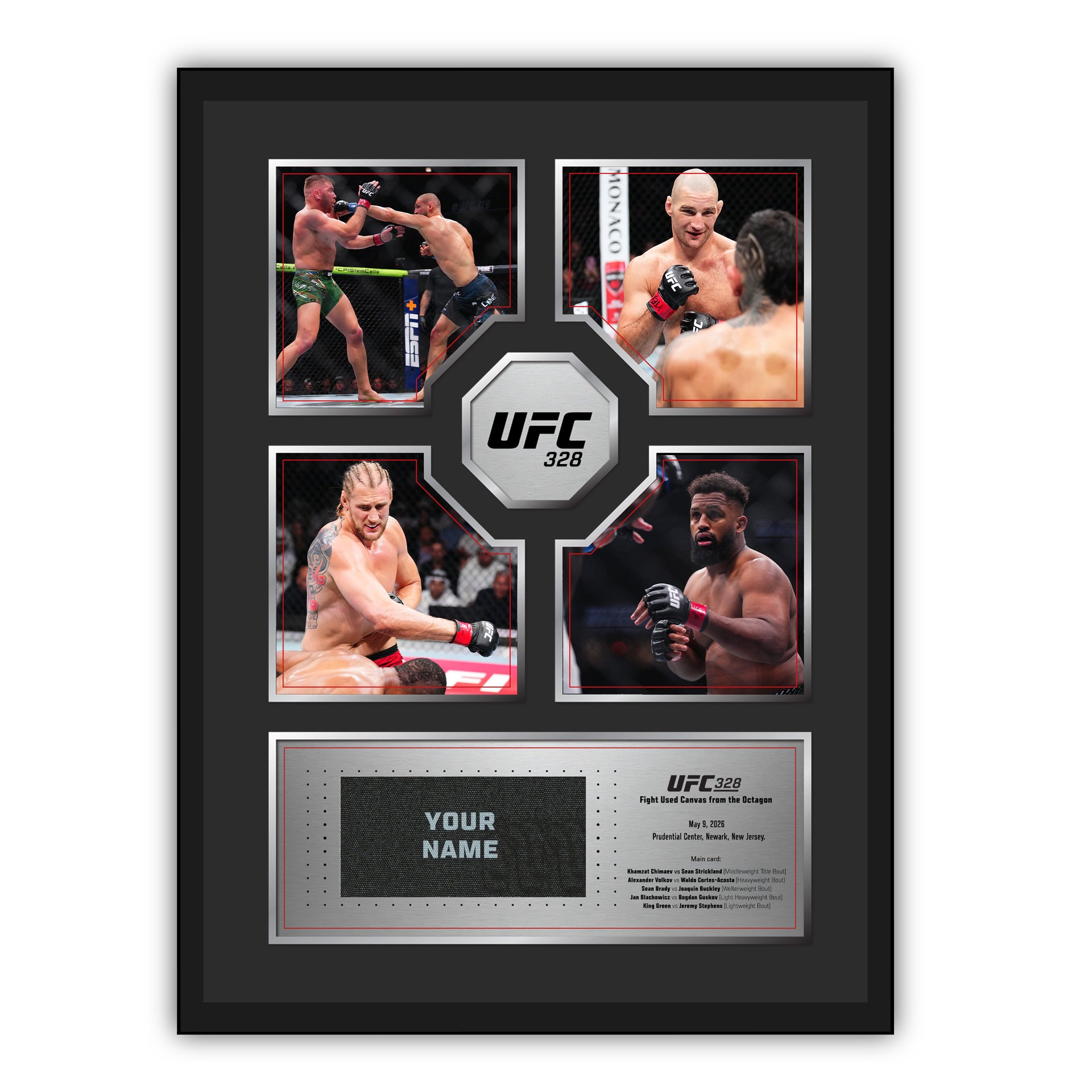 UFC 328: Chimaev vs Strickland Name on Canvas