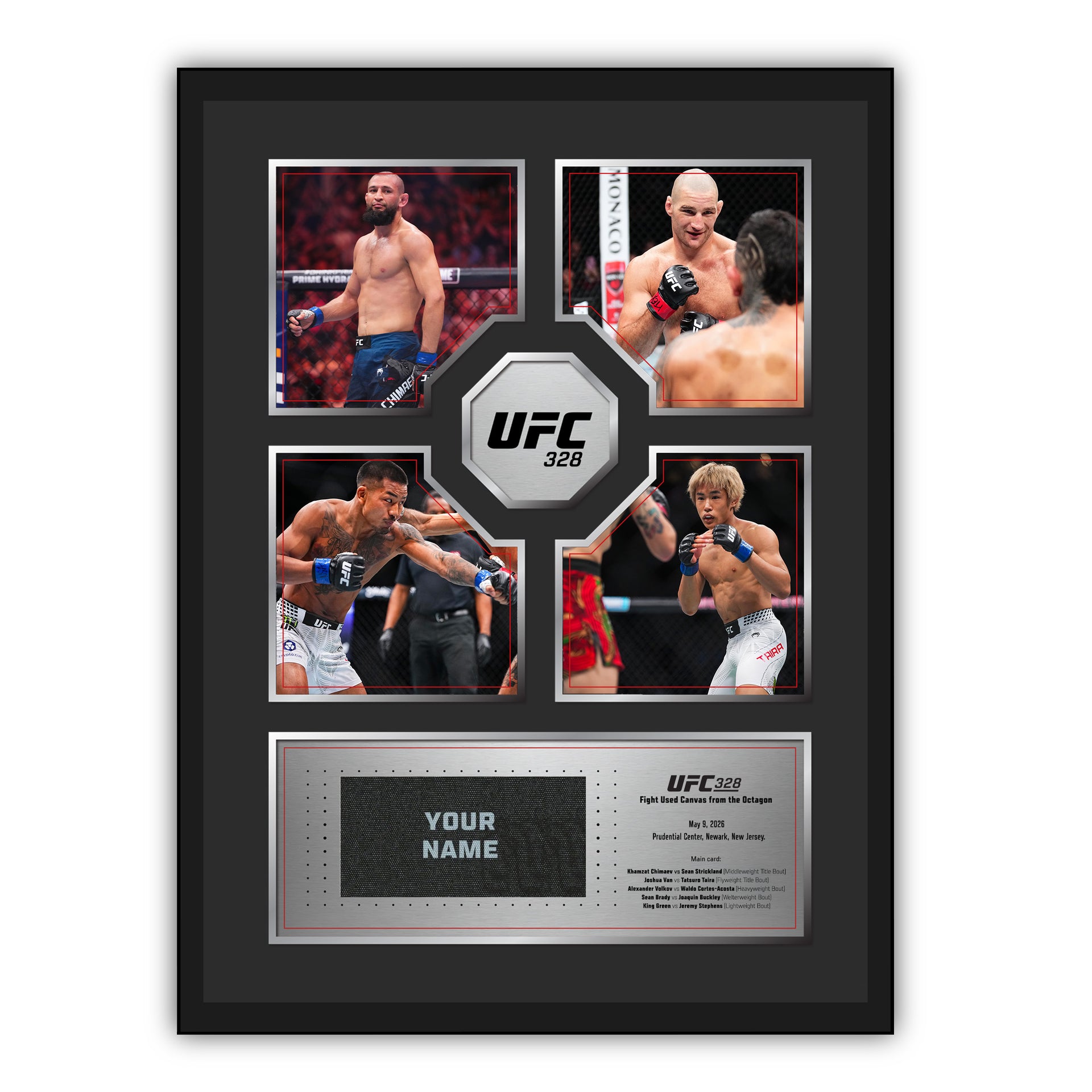 SOLD OUT: UFC 328: Chimaev vs Strickland Name on Canvas