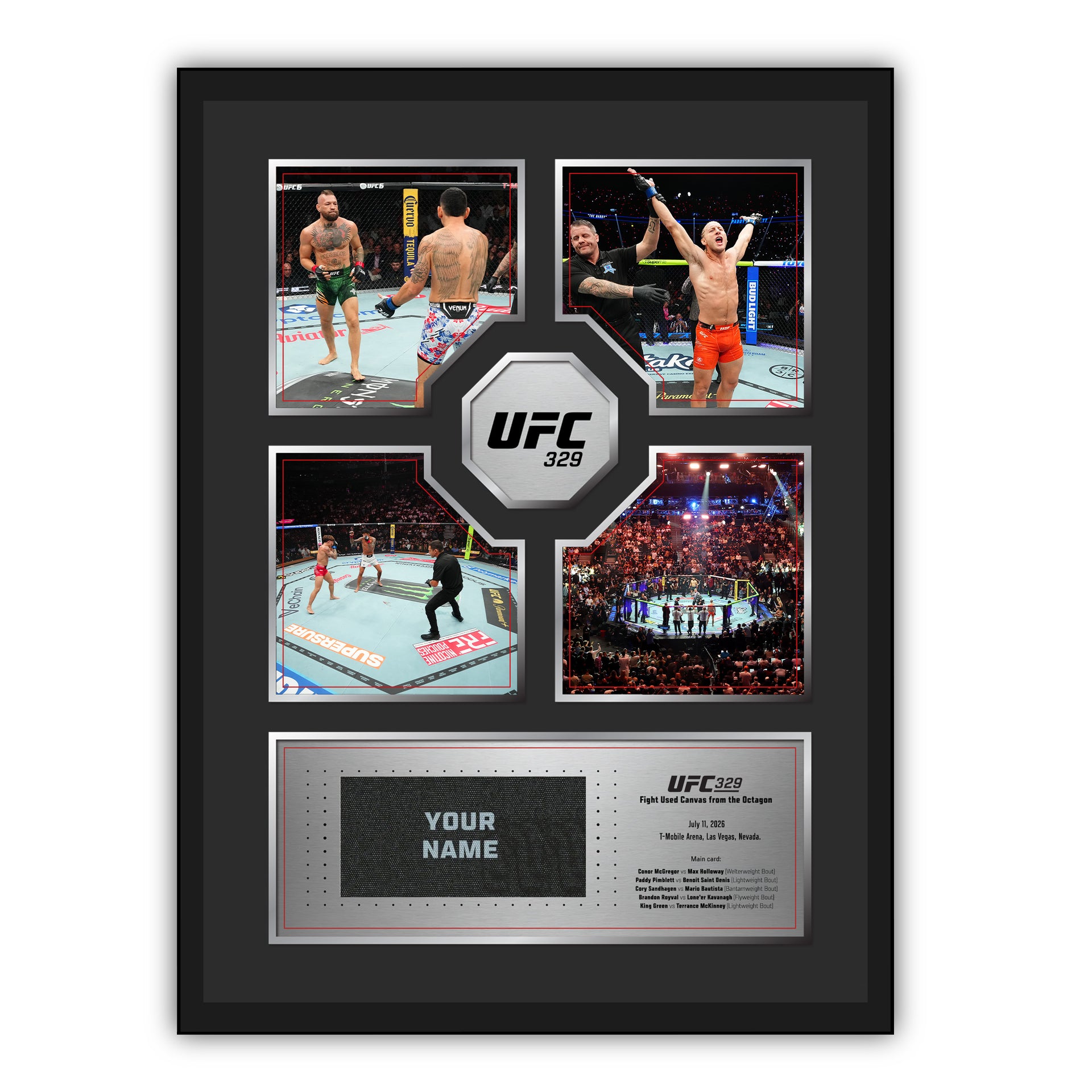 SOLD OUT: UFC 329: McGregor vs Holloway 2 Name on Canvas