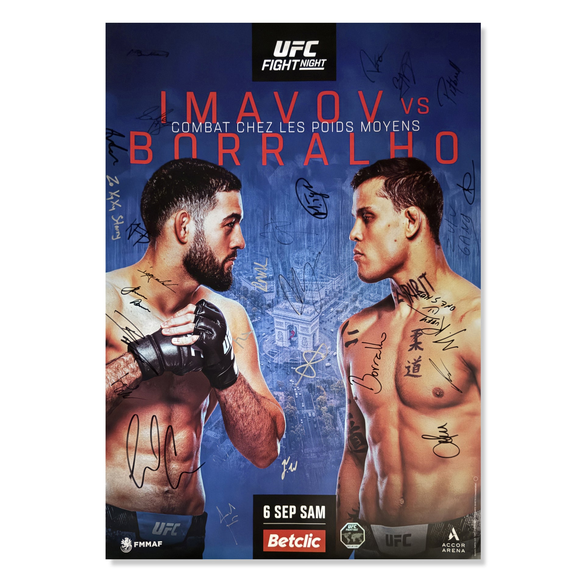UFC Fight Night: Imavov vs Borralho Autographed Event Poster