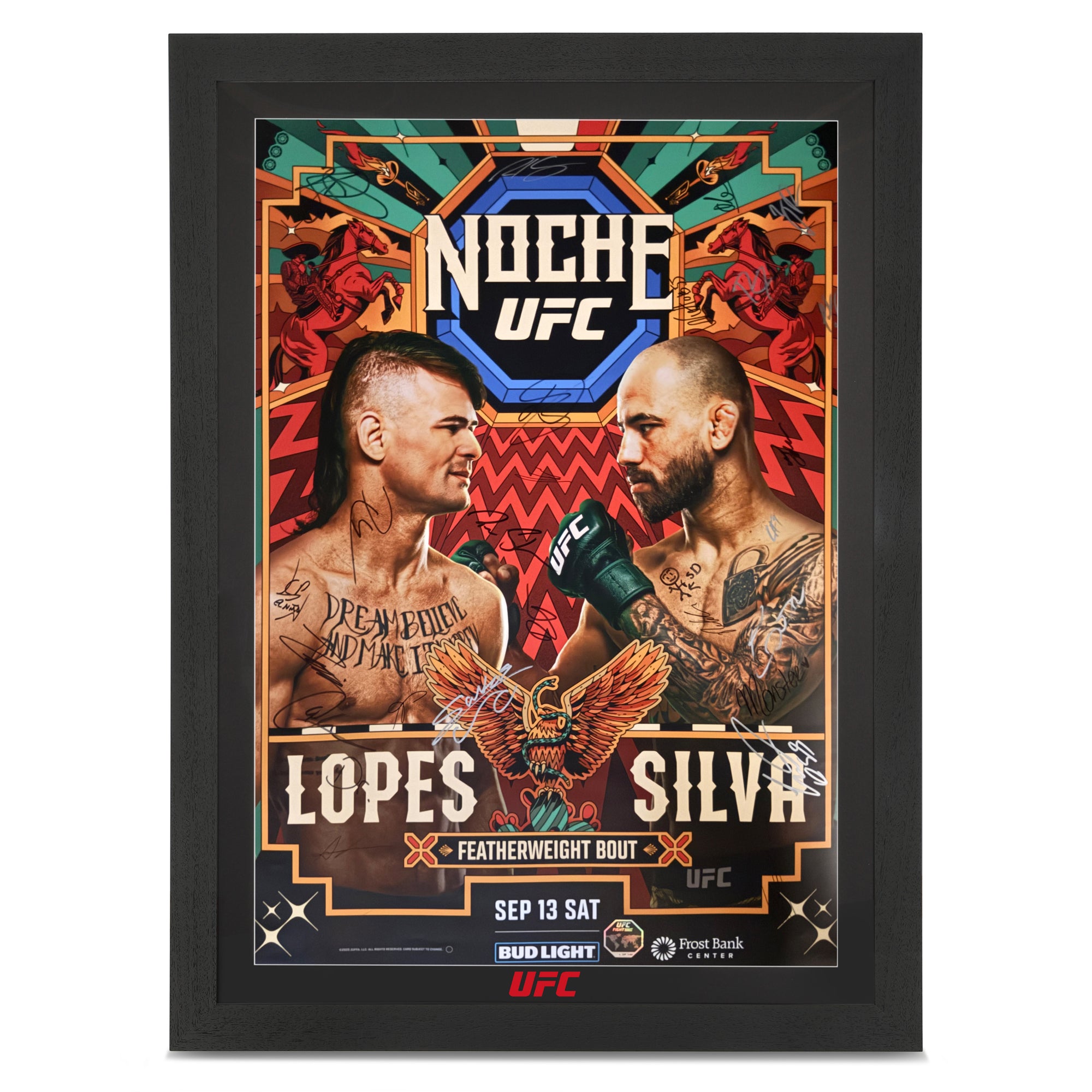 UFC Fight Night: Lopes vs Silva Autographed Event Poster – UFC