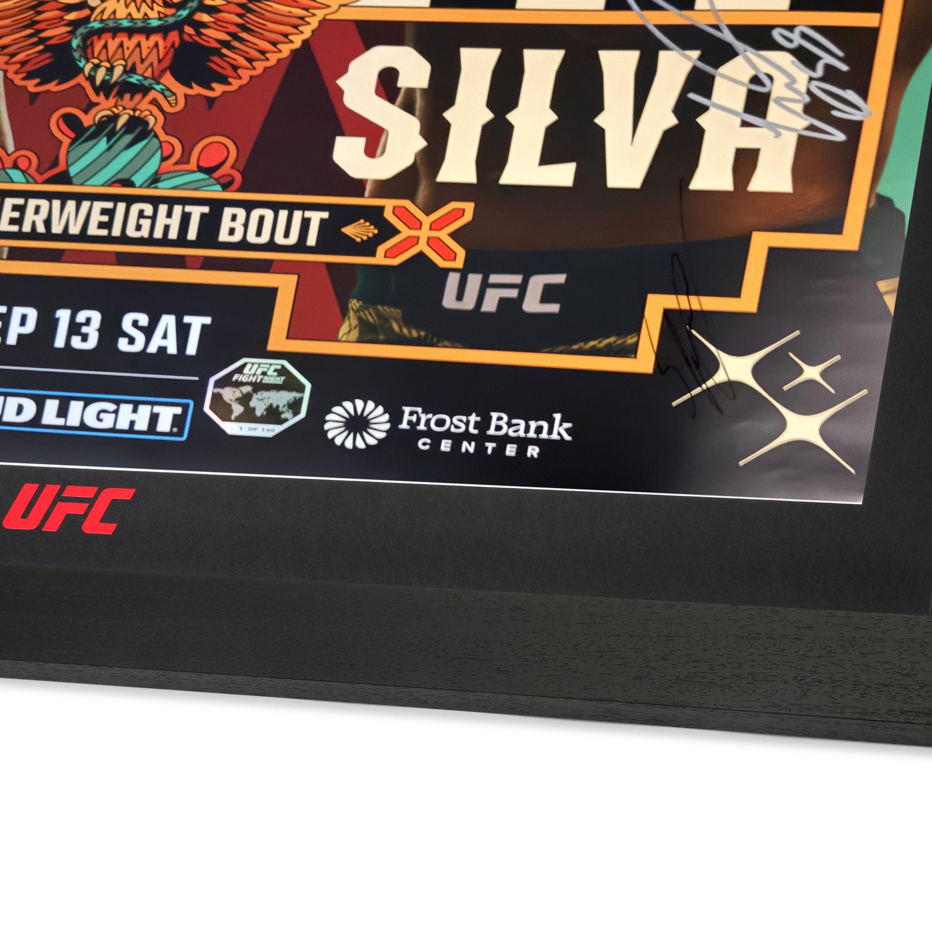UFC Fight Night: Lopes vs Silva Autographed Event Poster