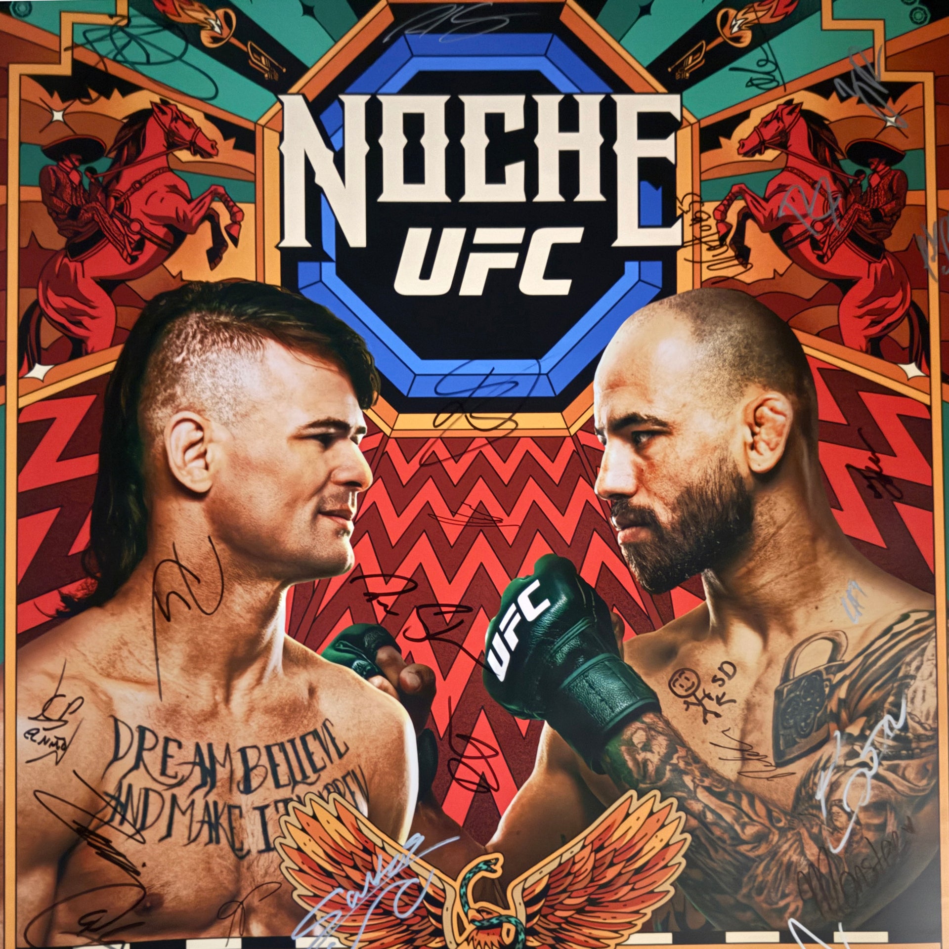 UFC Fight Night: Lopes vs Silva Autographed Event Poster