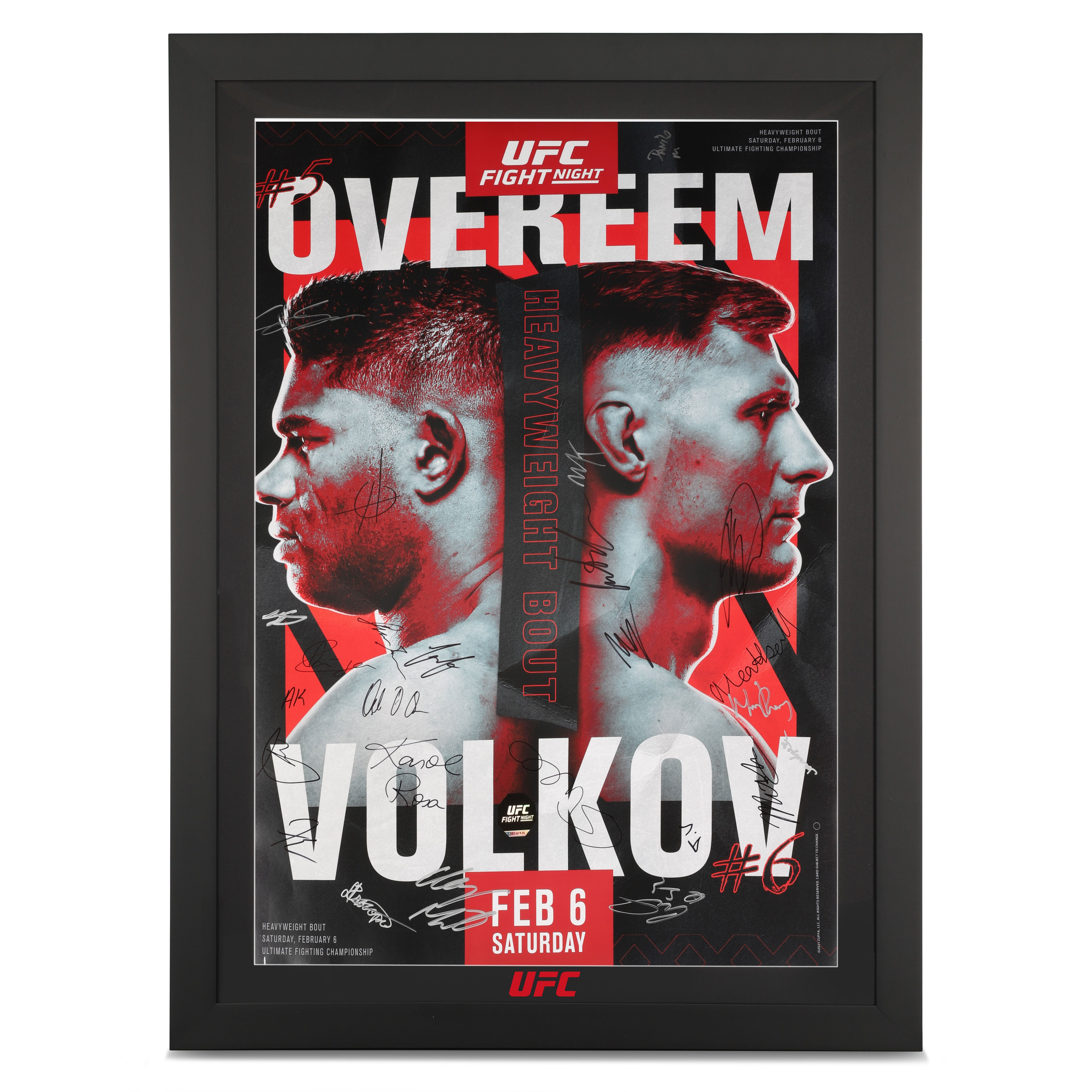 UFC Fight Night: Overeem vs Volkov Autographed Event Poster