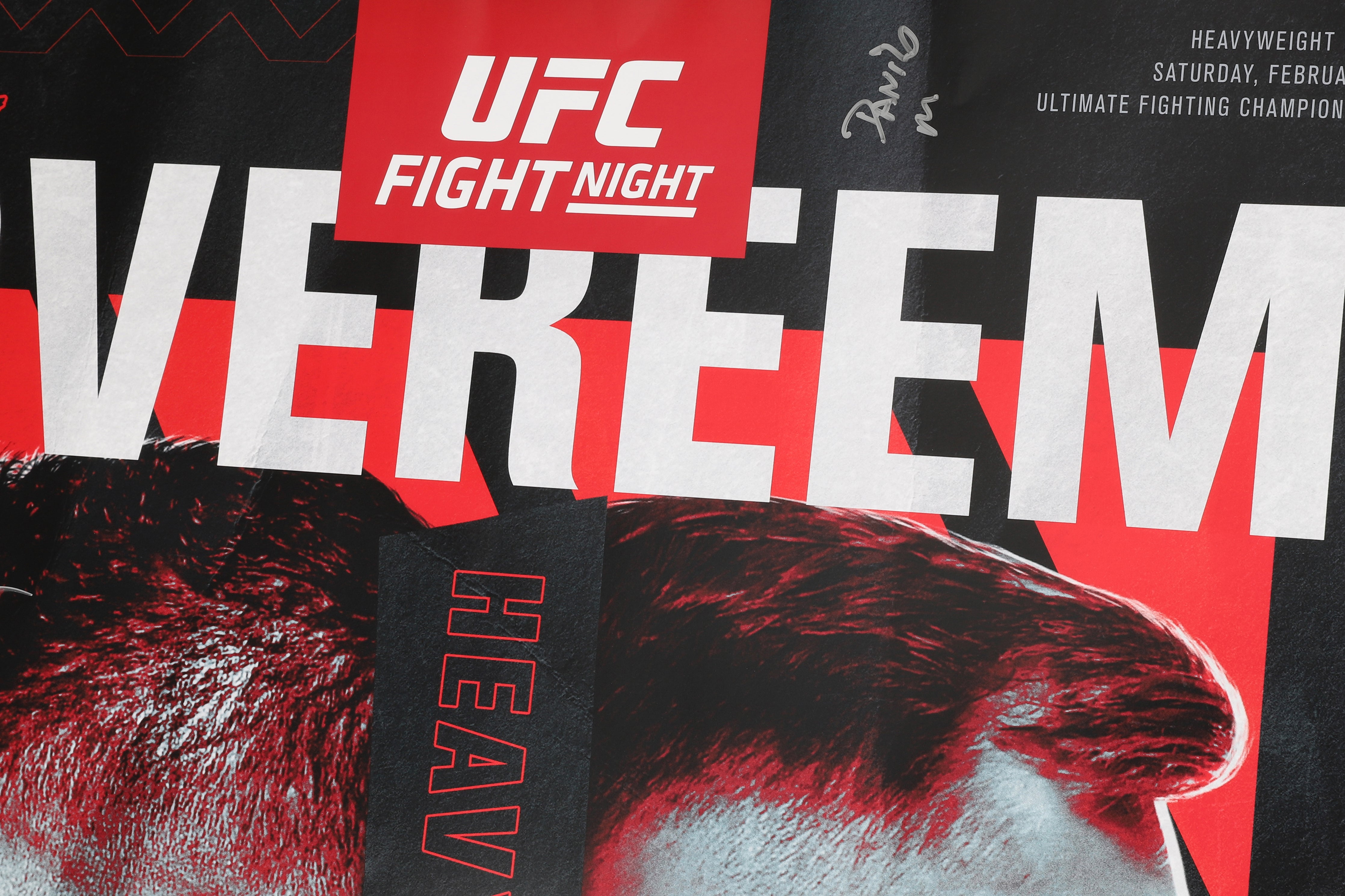 UFC Fight Night: Overeem vs Volkov Autographed Event Poster
