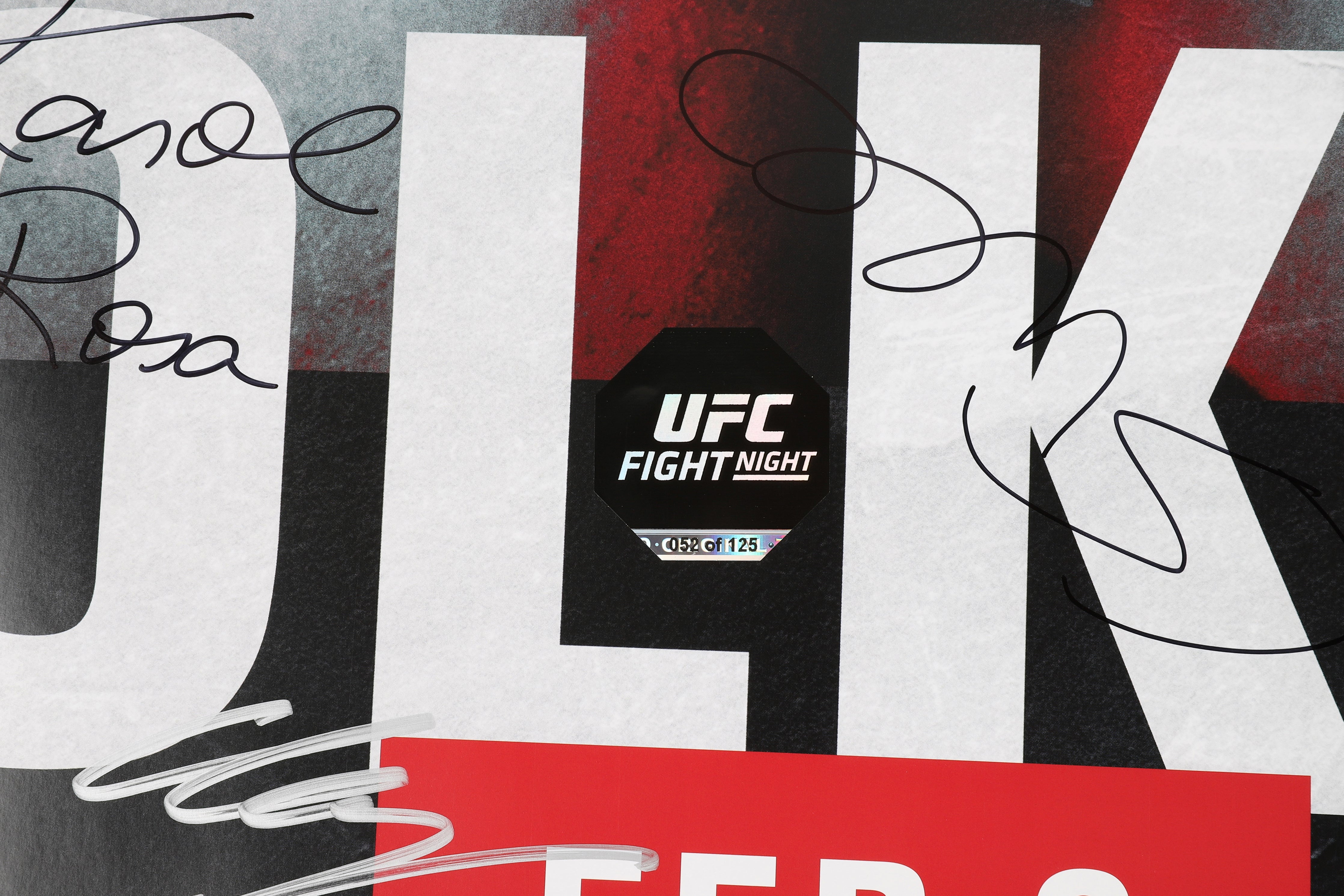 UFC Fight Night: Overeem vs Volkov Autographed Event Poster