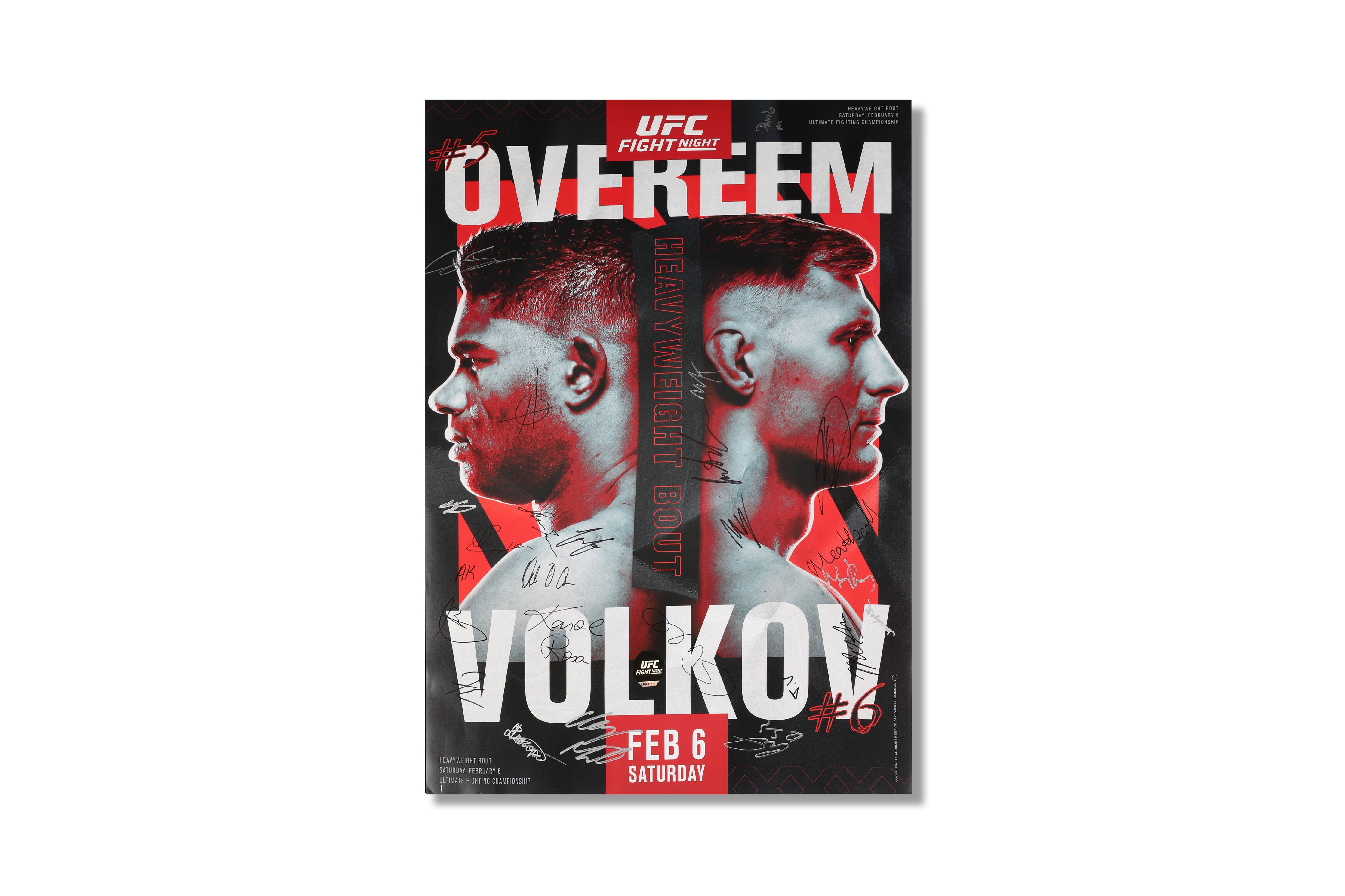 UFC Fight Night: Overeem vs Volkov Autographed Event Poster