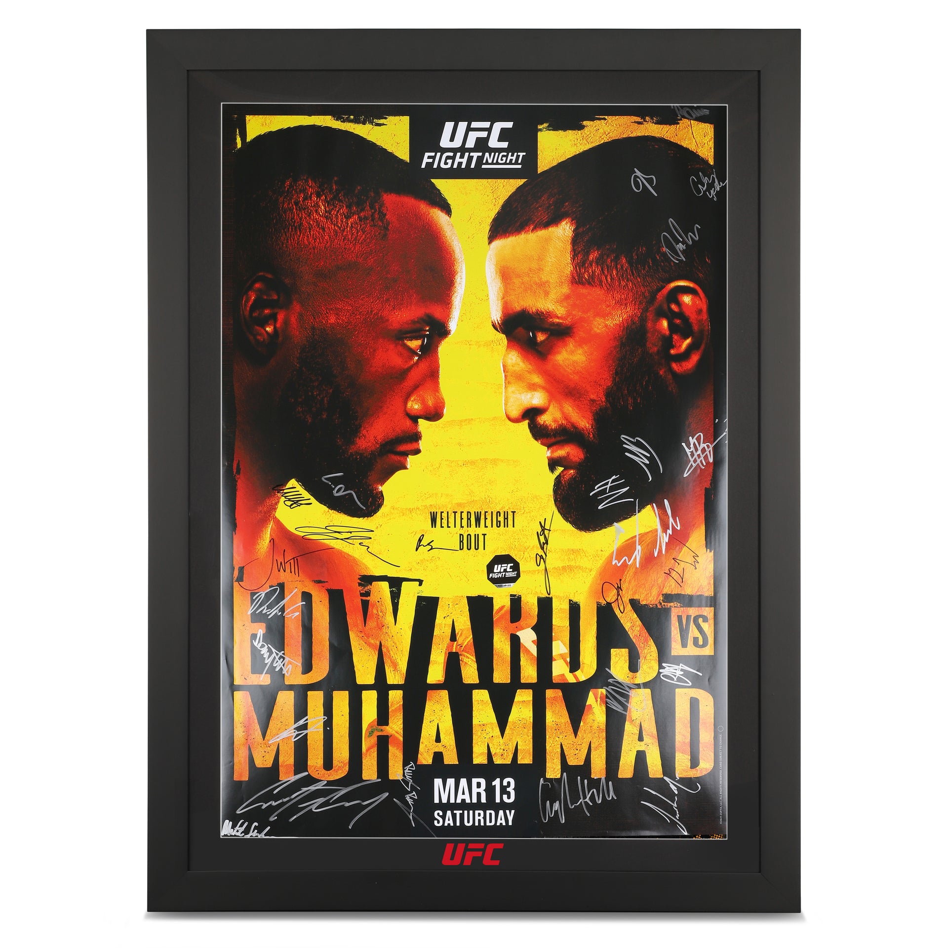 UFC Fight Night: Edwards vs Muhammad Autographed Event Poster