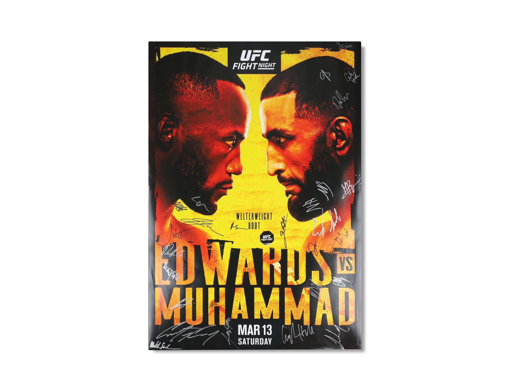 UFC Fight Night: Edwards vs Muhammad Autographed Event Poster