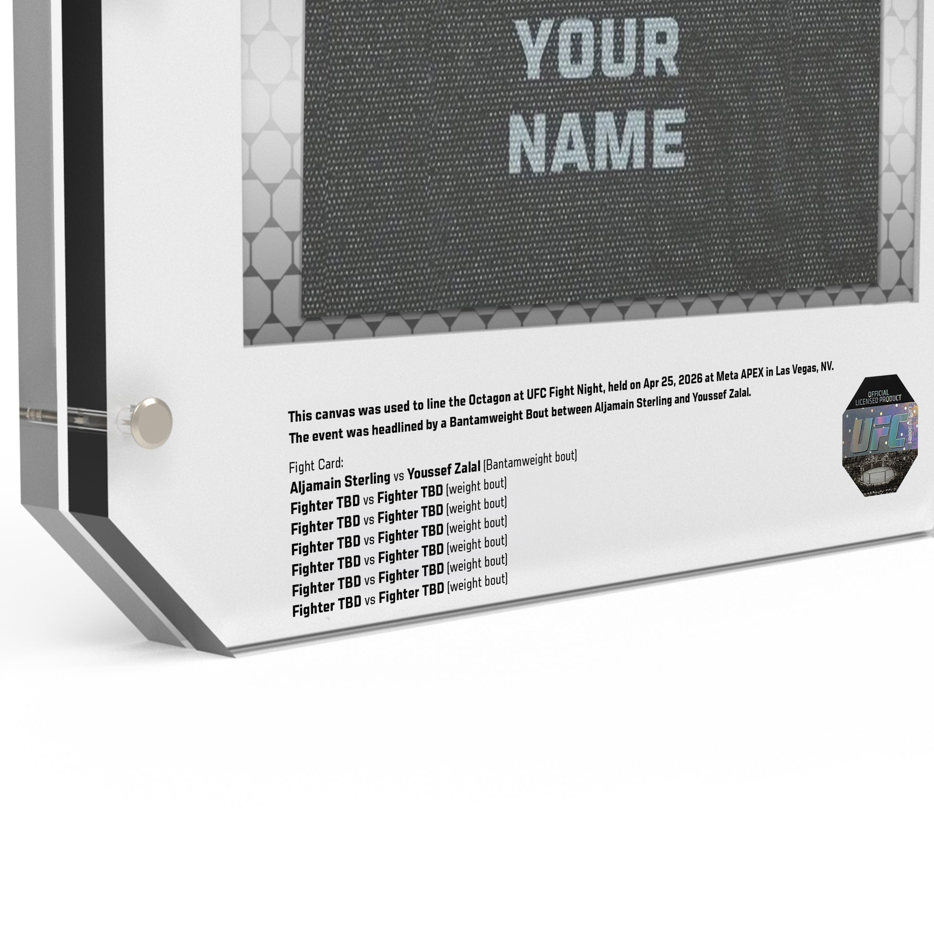 UFC Fight Night: Sterling vs Zalal Name on Canvas