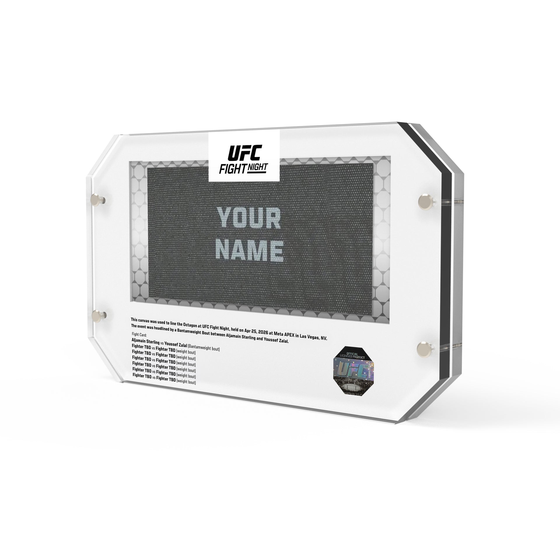 UFC Fight Night: Sterling vs Zalal Name on Canvas