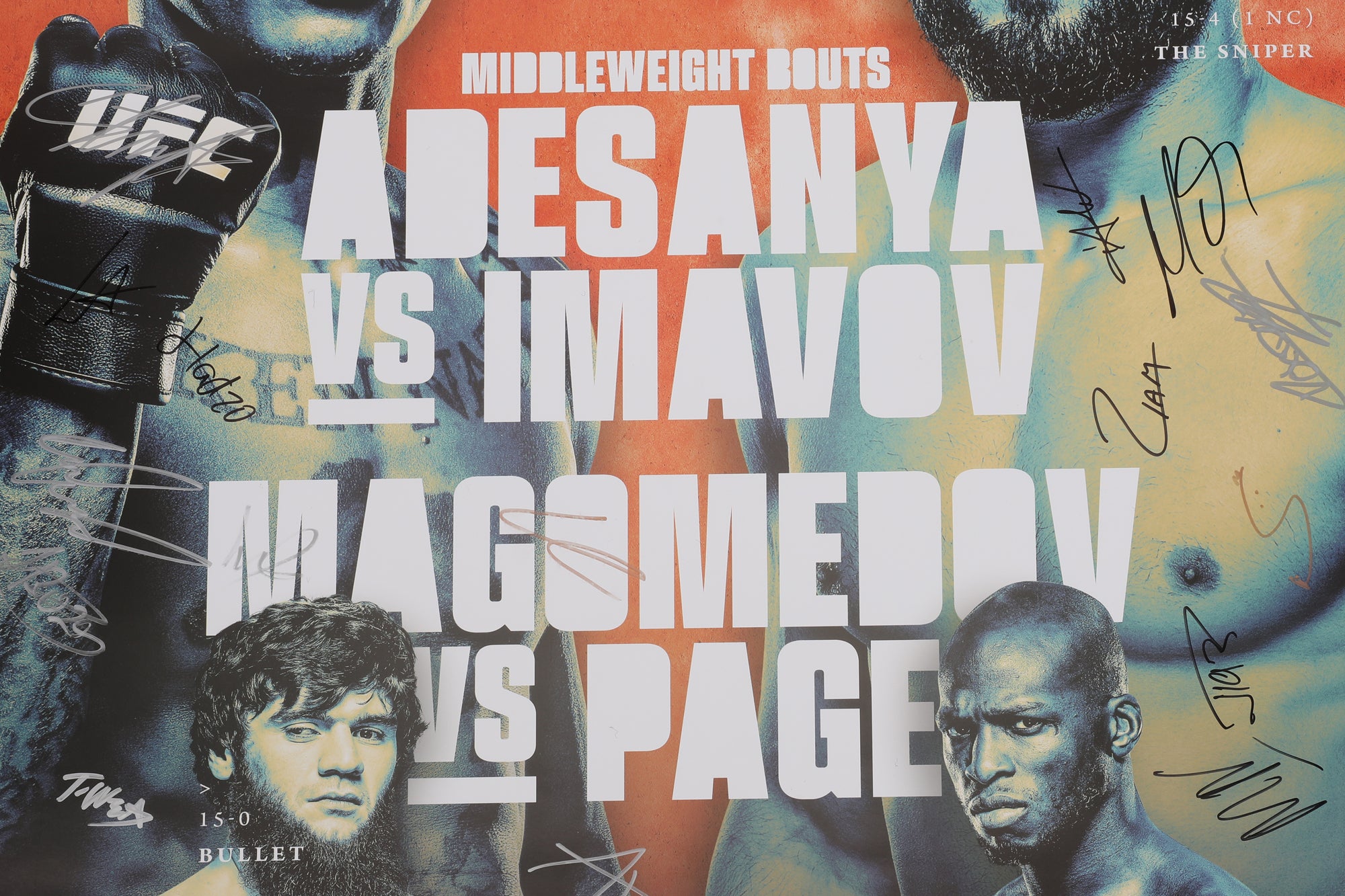 UFC Fight Night: Adesanya vs Imavov Autographed Event Poster