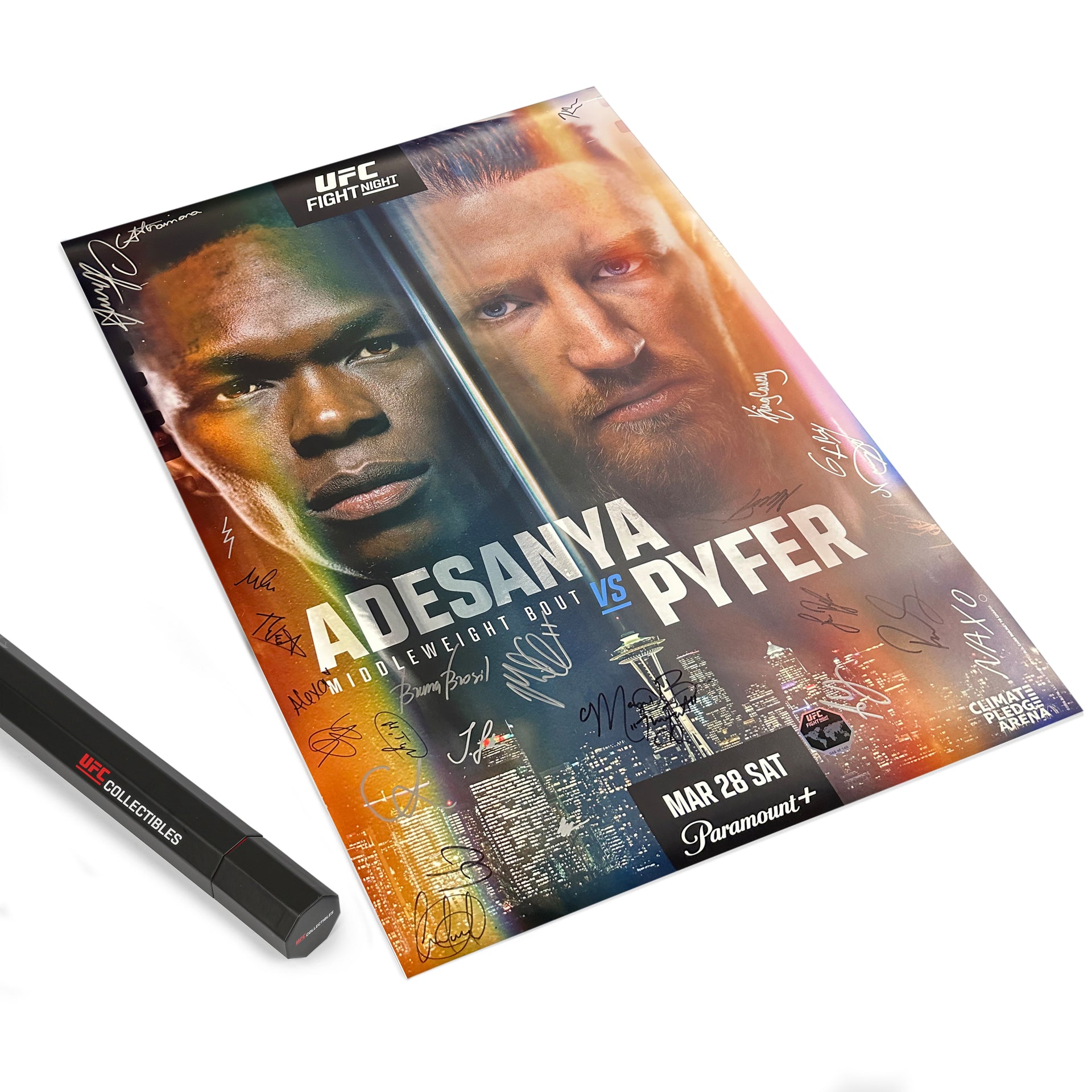 UFC Fight Night: Adesanya vs Pyfer Autographed Event Poster