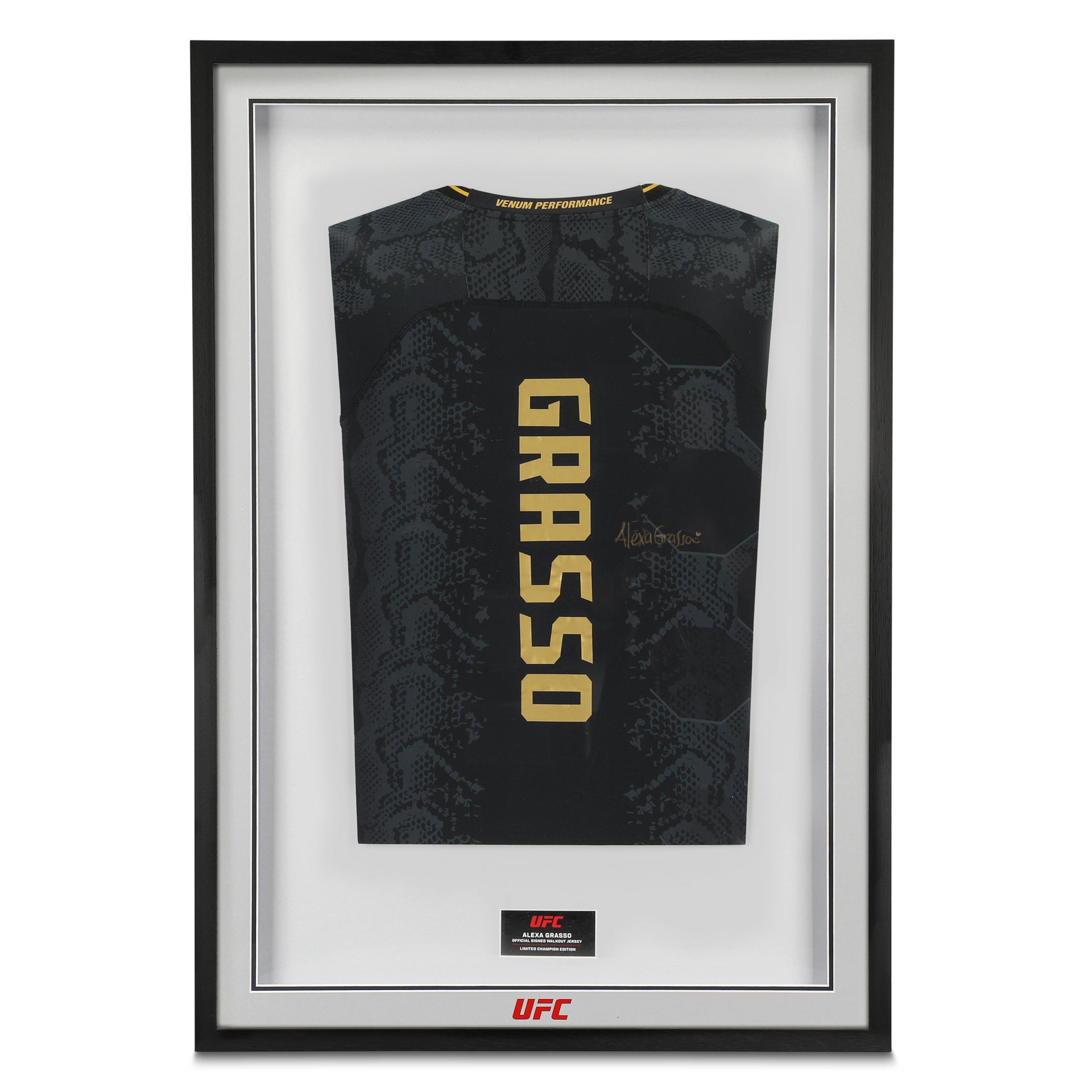 Alexa Grasso Limited Edition Signed Venum Black Champions Fight Night Walkout Jersey