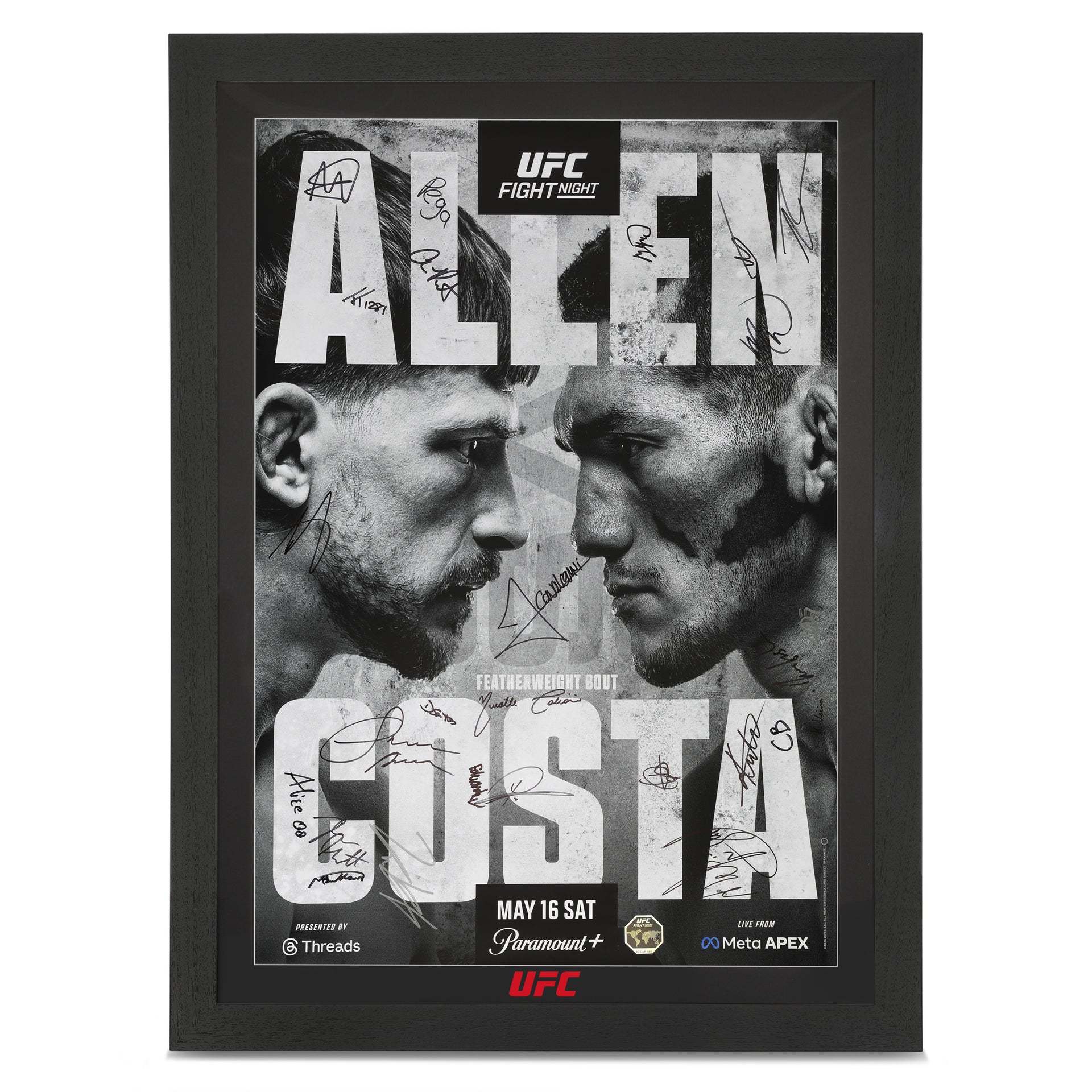 UFC Fight Night: Allen vs Costa Autographed Event Poster