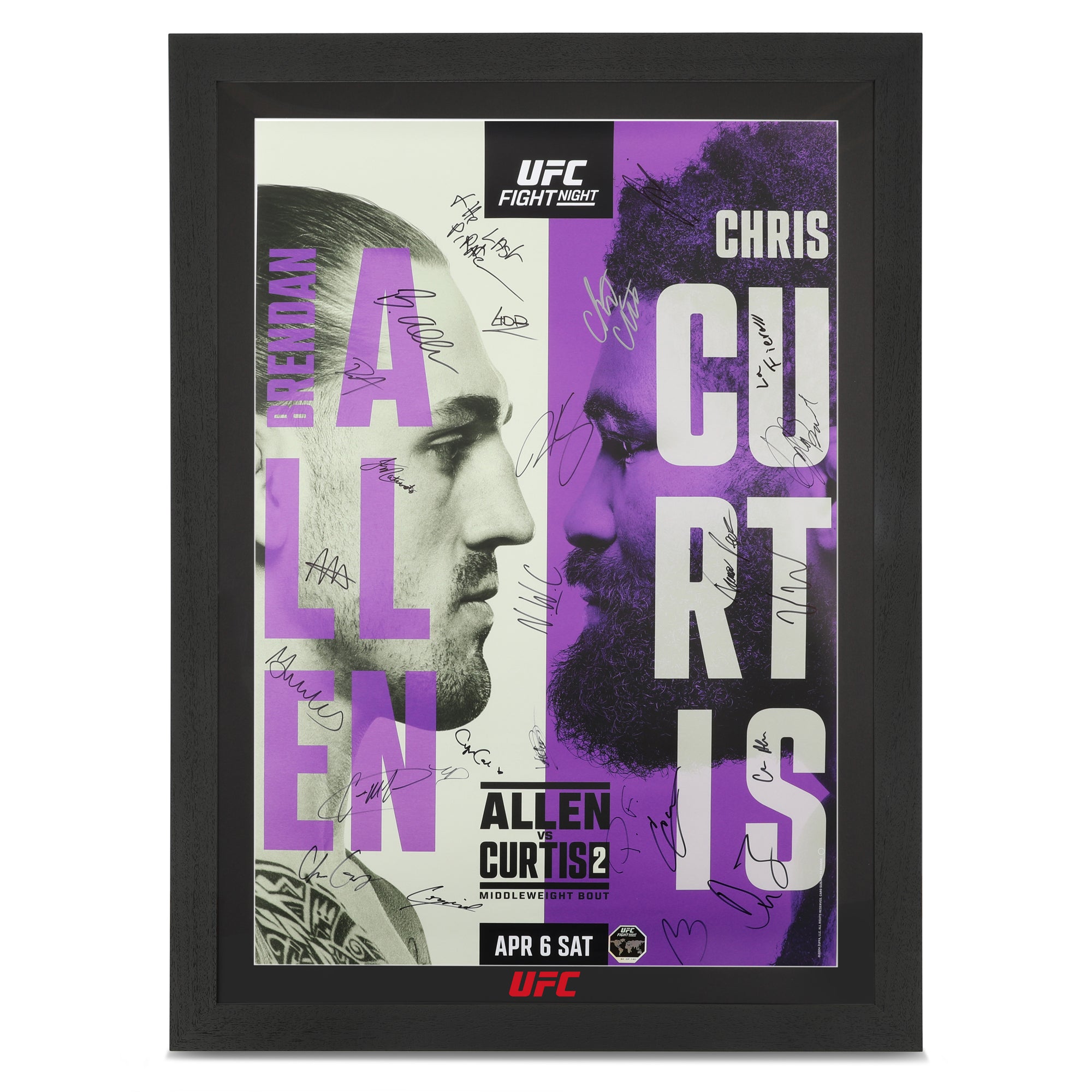 UFC Fight Night: Allen vs Curtis 2 Autographed Event Poster