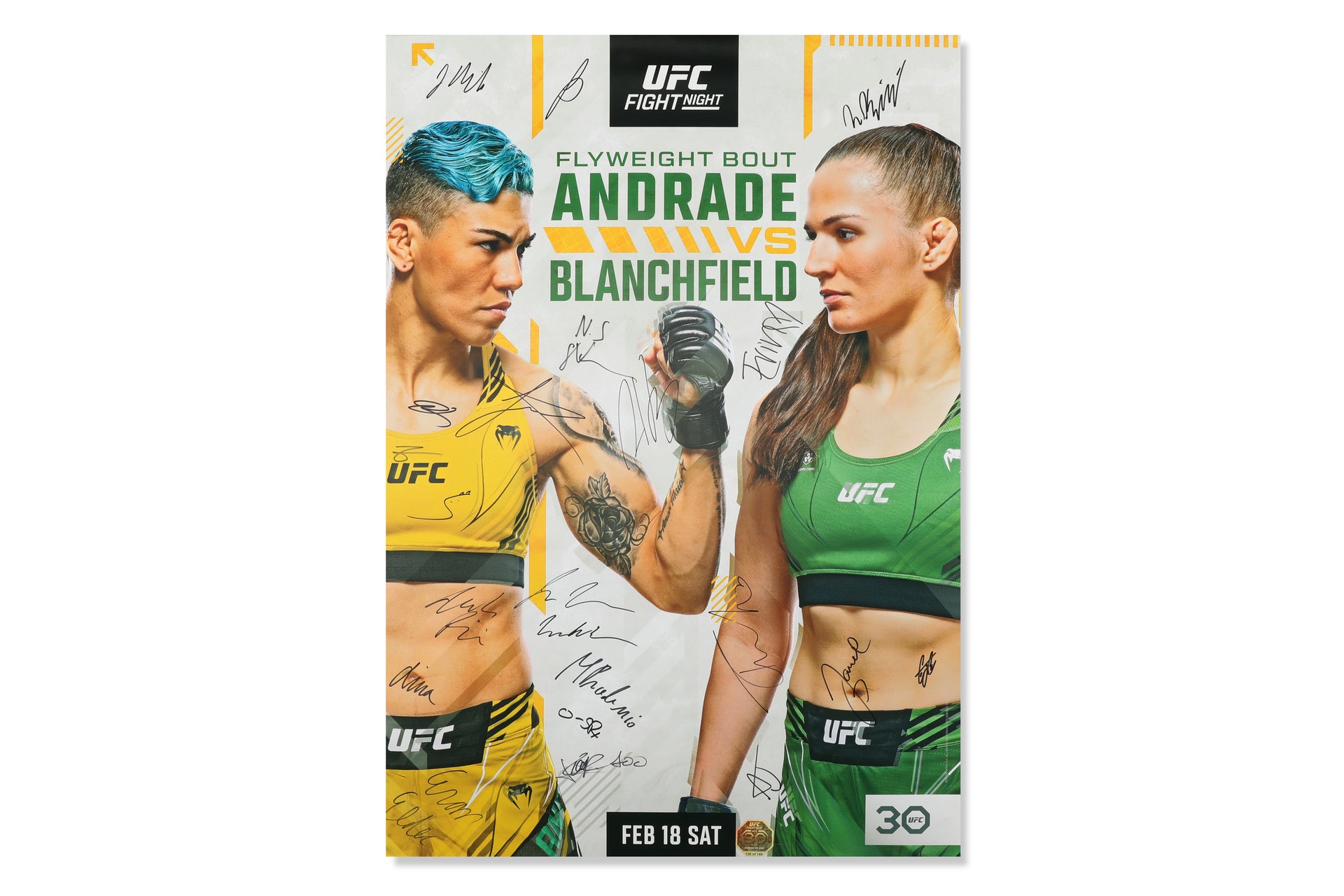 UFC Fight Night: Andrade vs Blanchfield Autographed Event Poster