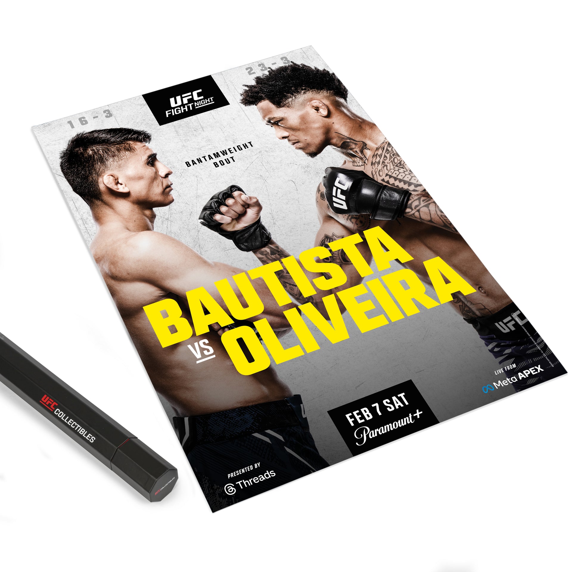 UFC Fight Night: Bautista vs Oliveira Autographed Event Poster