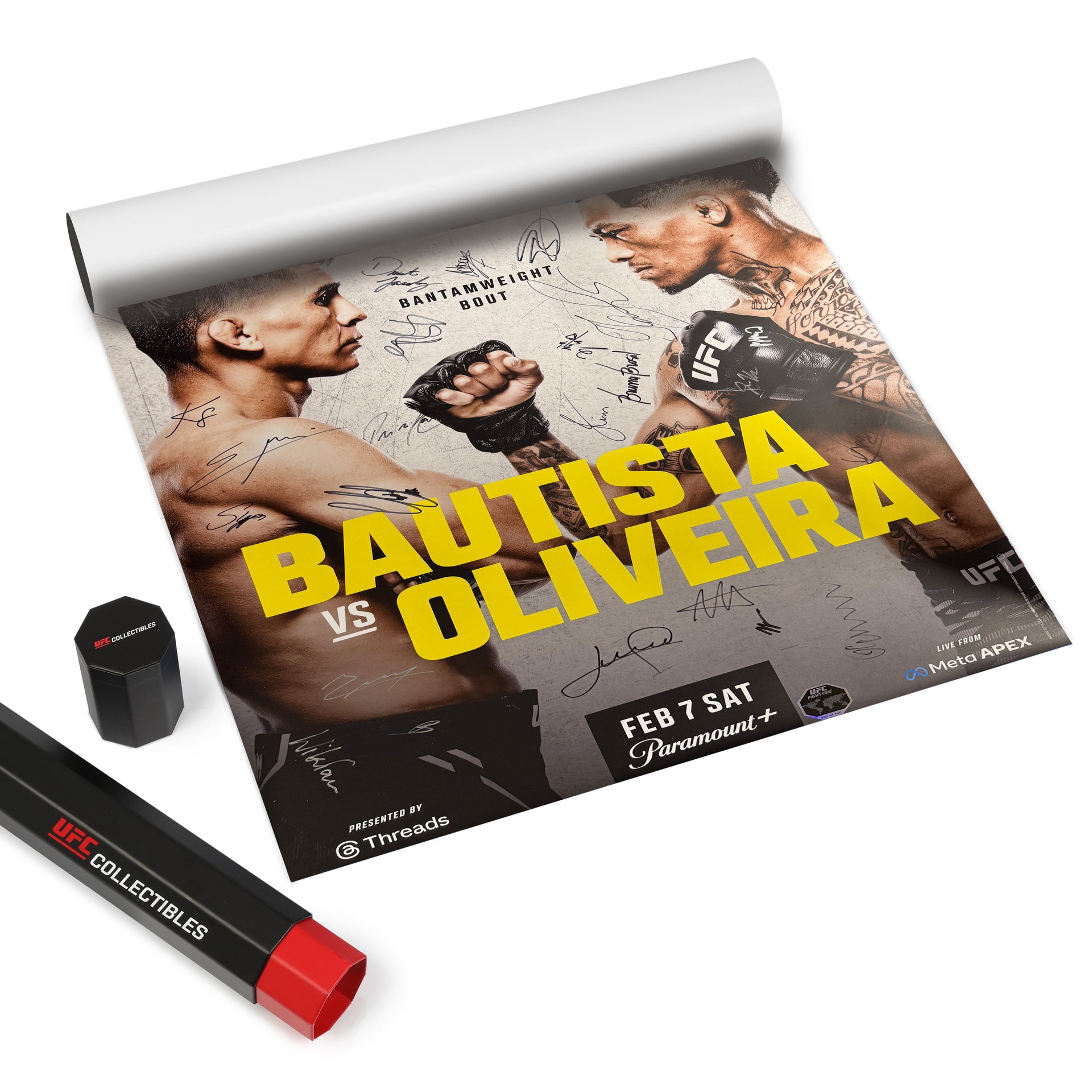 UFC Fight Night: Bautista vs Oliveira Autographed Event Poster
