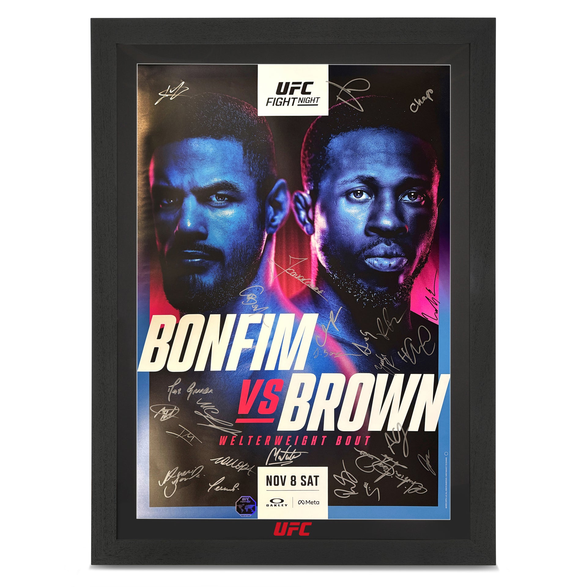 UFC Fight Night: Bonfim vs Brown Autographed Event Poster
