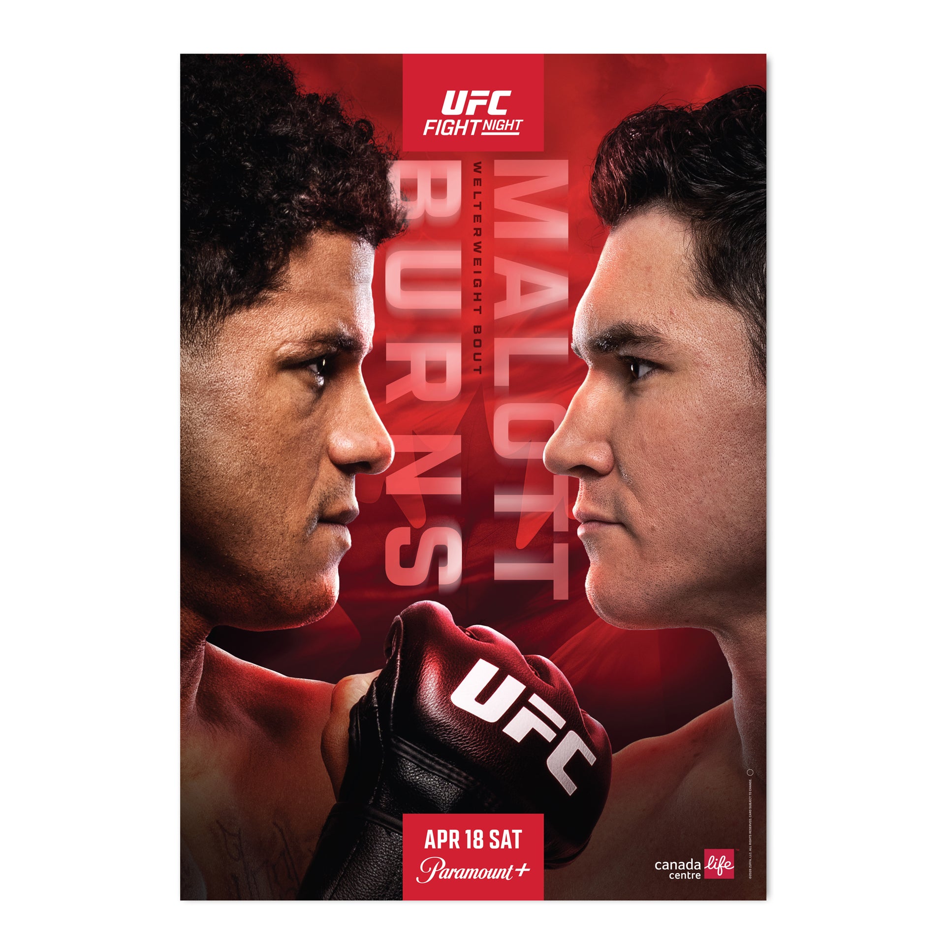 UFC Fight Night: Burns vs Malott Autographed Event Poster
