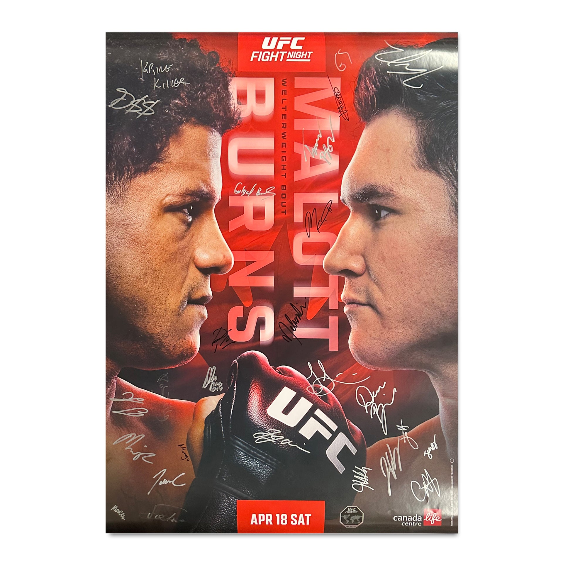UFC Fight Night: Burns vs Malott Autographed Event Poster