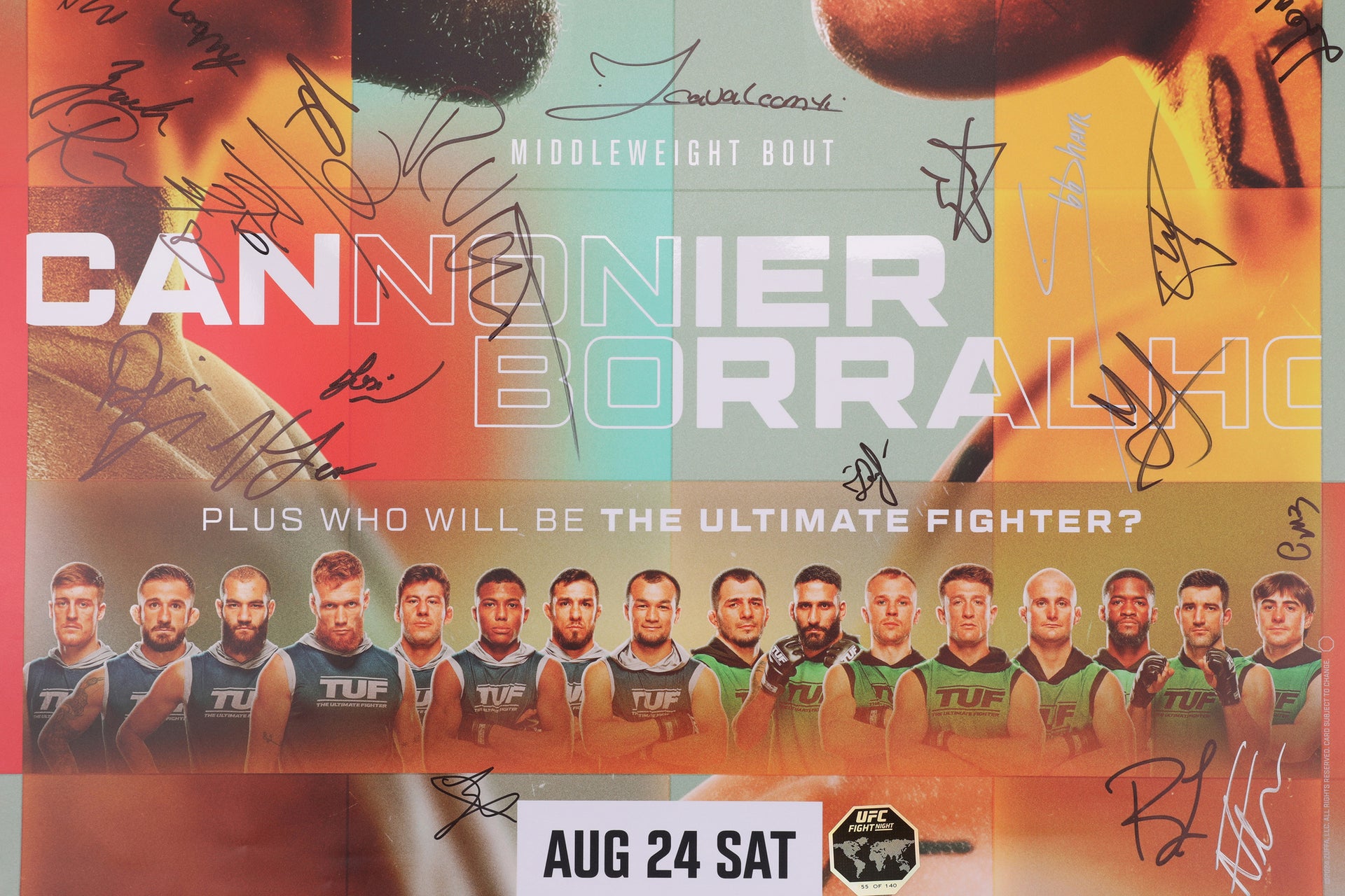 UFC Fight Night: Jared Cannonier vs Caio Borralho Autographed Event Poster