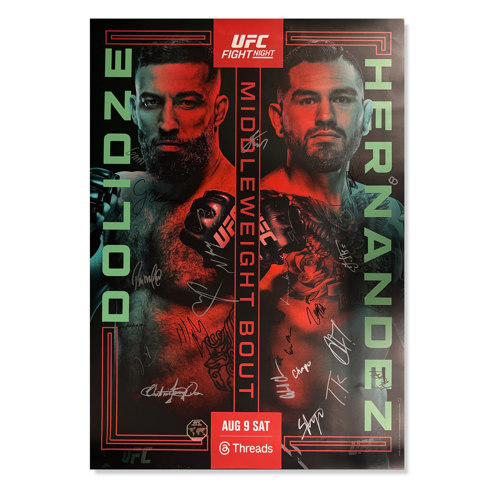 UFC Fight Night: Dolidze vs Hernandez Autographed Event Poster
