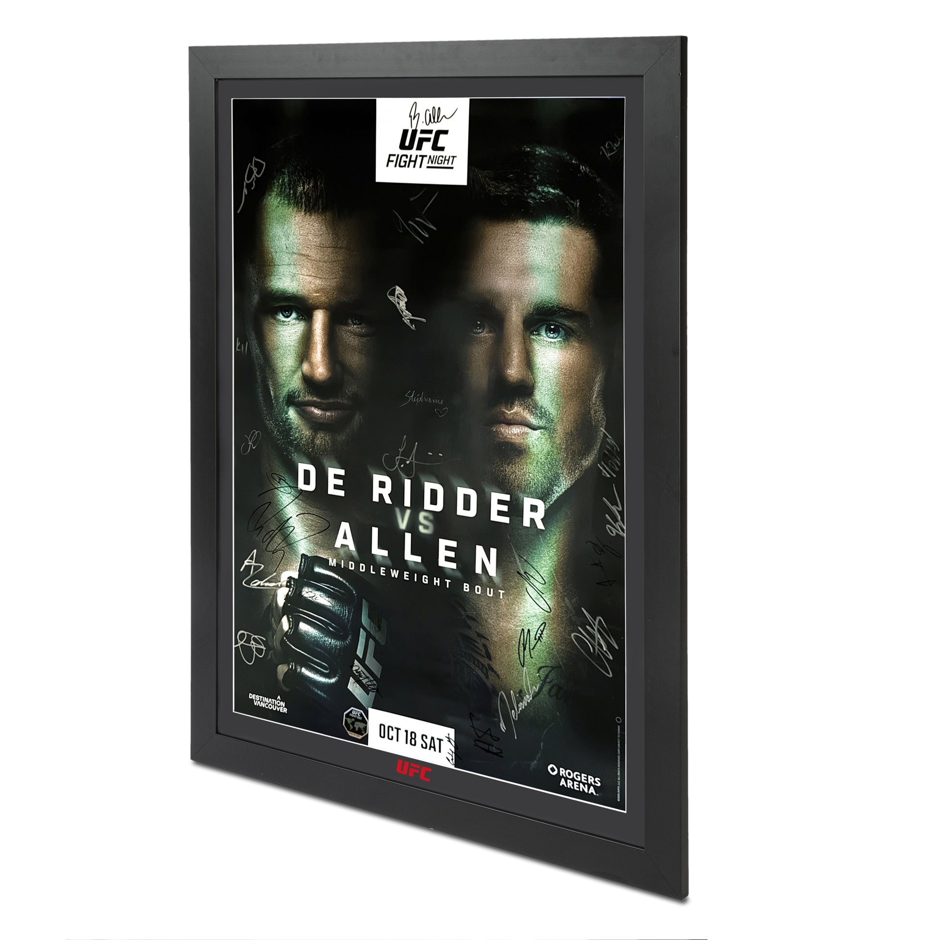 UFC Fight Night: De Ridder vs Allen Autographed Event Poster