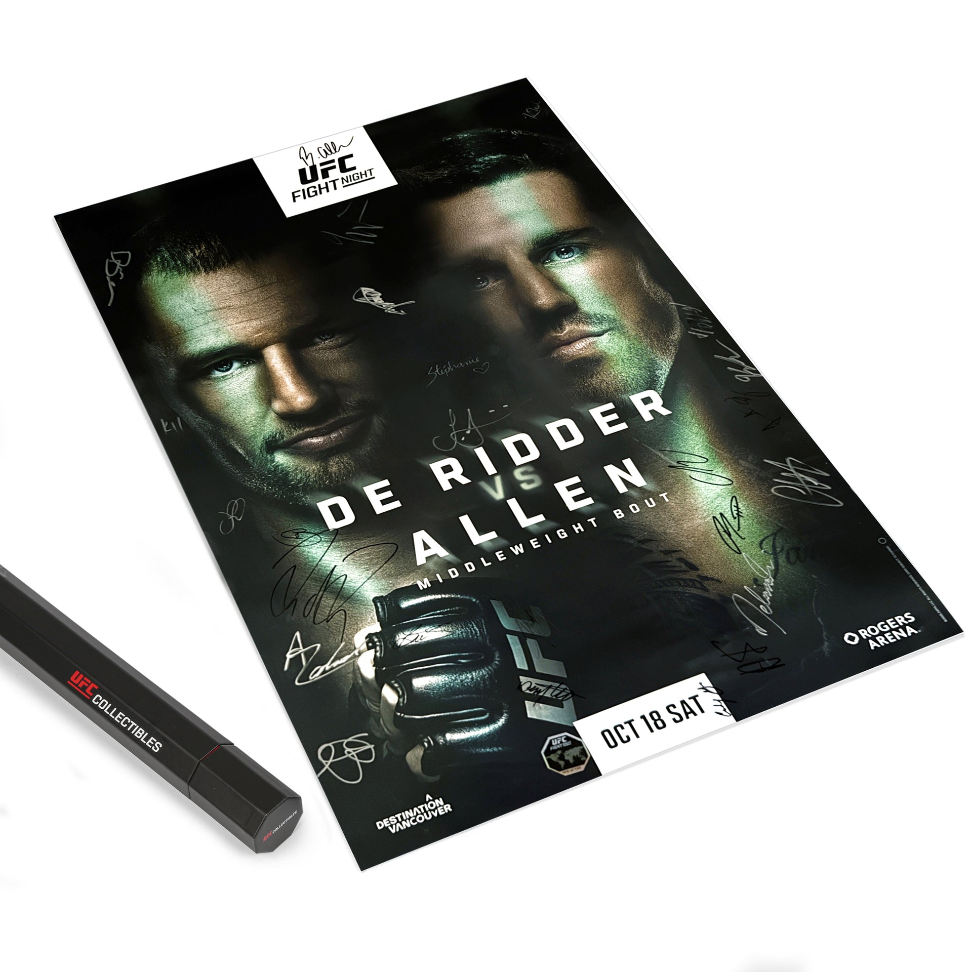 UFC Fight Night: De Ridder vs Allen Autographed Event Poster