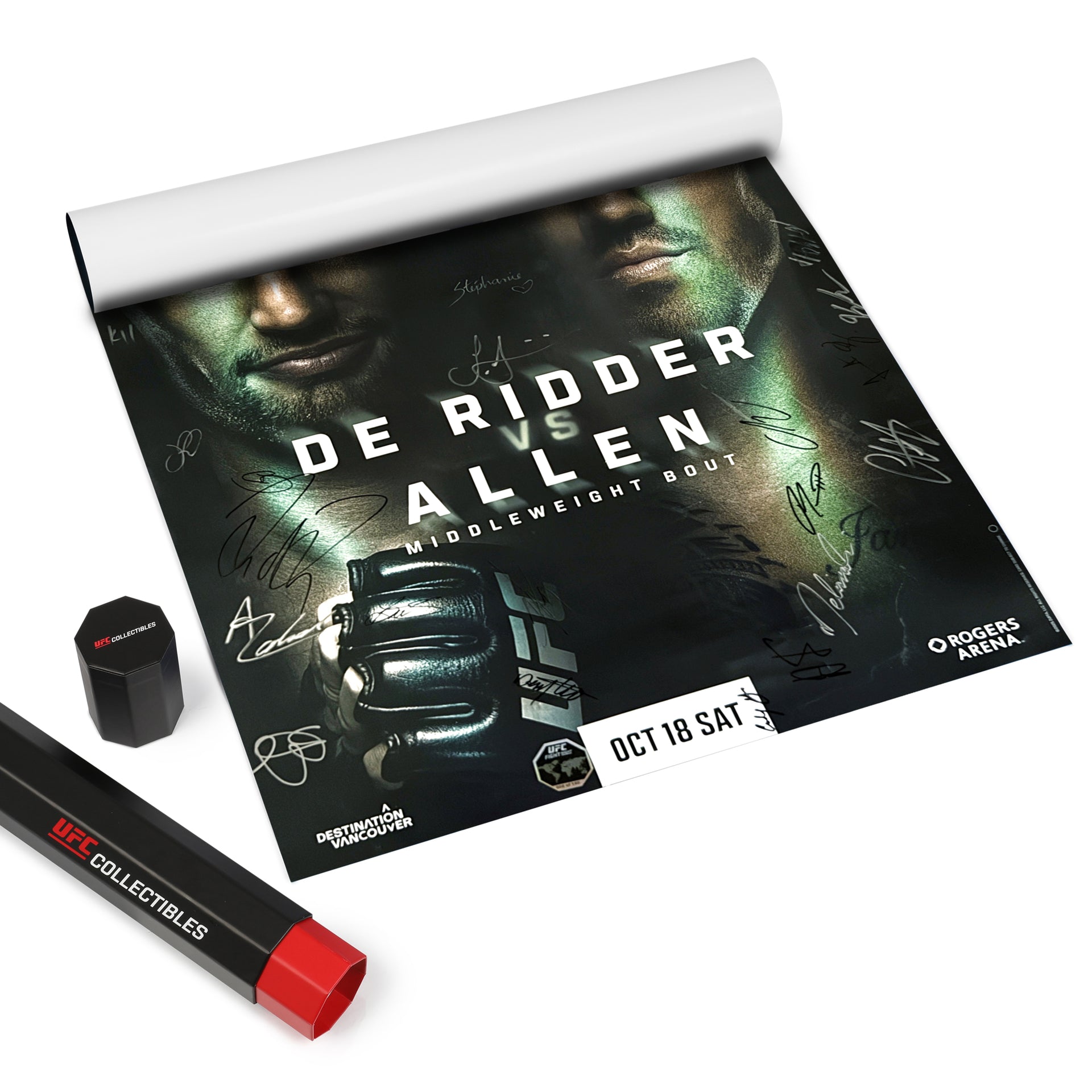 UFC Fight Night: De Ridder vs Allen Autographed Event Poster