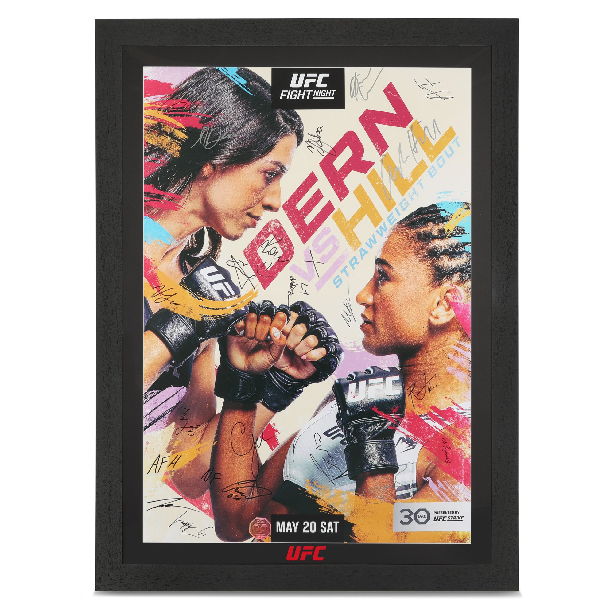 UFC Fight Night: Dern vs Hill Autographed Event Poster