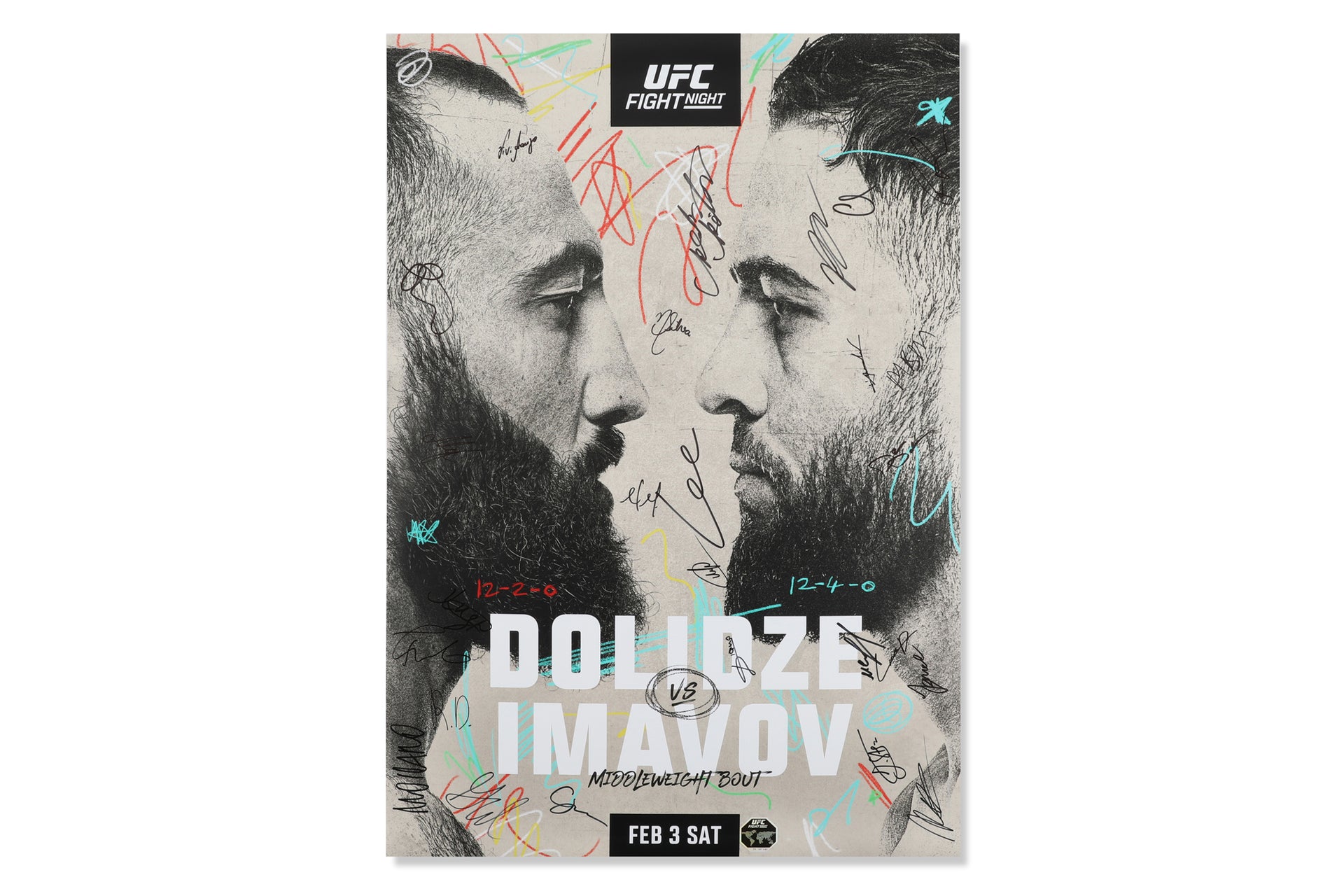 UFC Fight Night: Dolidze vs Imavov Autographed Event Poster