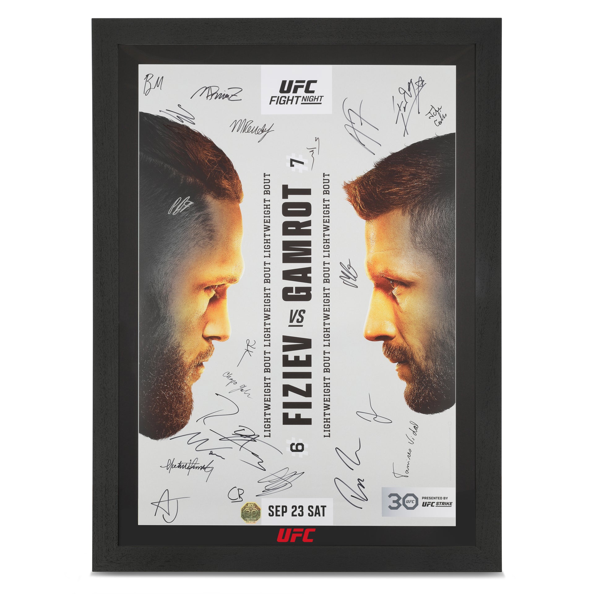 UFC Fight Night: Fiziev vs Gamrot Autographed Event Poster