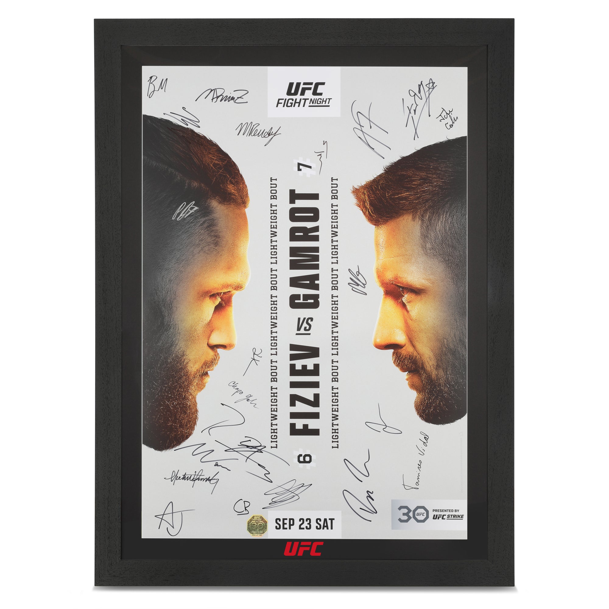 UFC Fight Night: Fiziev vs Gamrot Autographed Poster